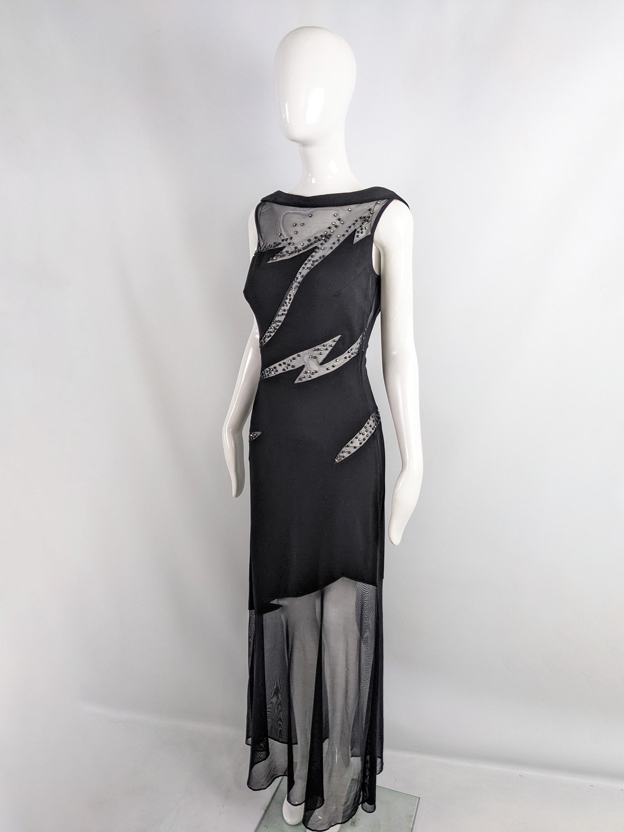 beaded sheer mesh dress