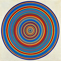 "#B-119" Tadasky, Op-Art, motif d'illusion psychédélique, cercles simultanés
