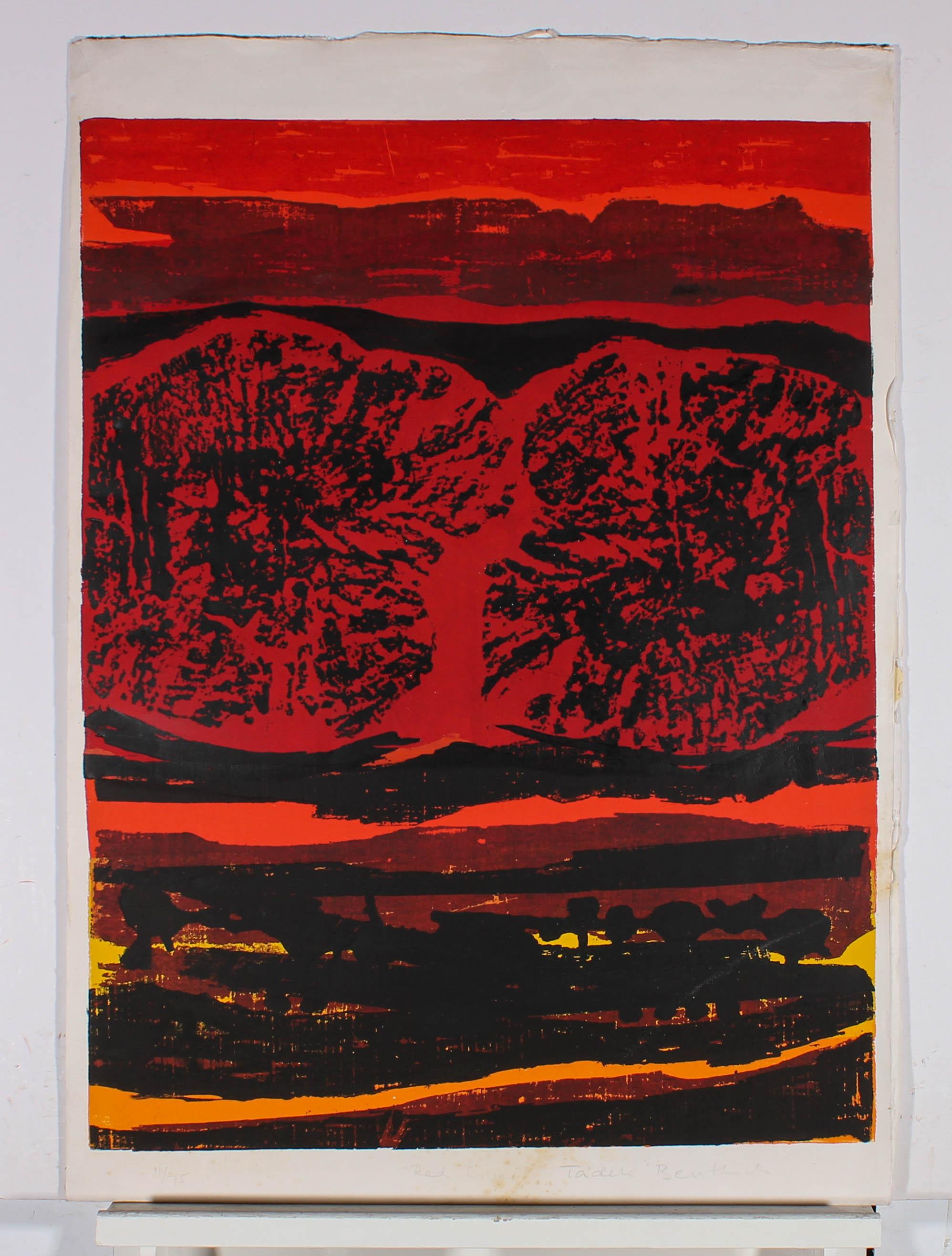 Tadek Beutlich (1922-2011) - Sérigraphie du milieu du 20e siècle, rivière rouge 2