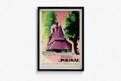 Originales Reiseplakat von Gronowski Visit Poland, 1957, Holzkirche in Sekowa, Polen