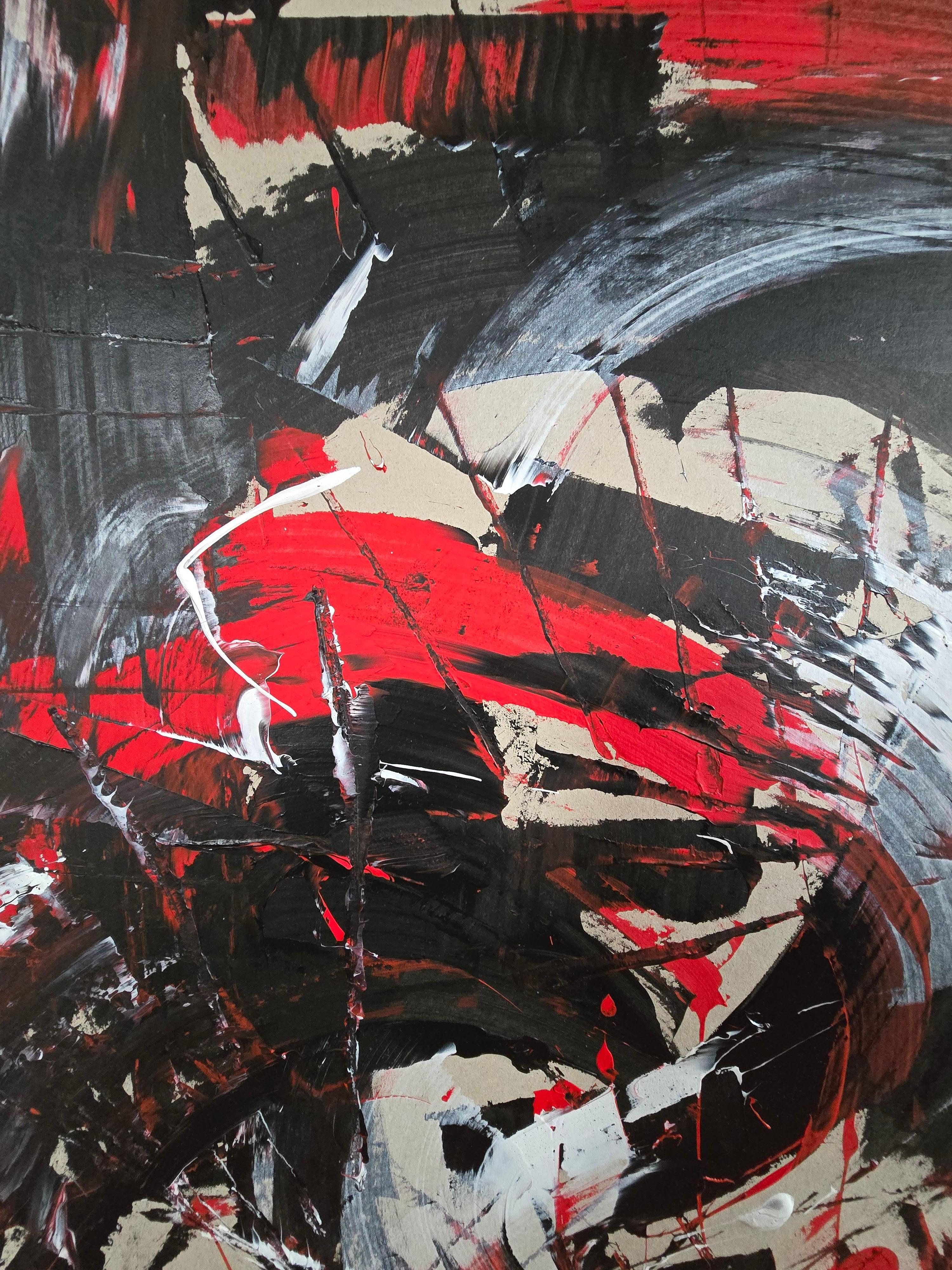 Dragon Dance with Dog / Acrylic on cardboard / 100 x 70 cm For Sale 4