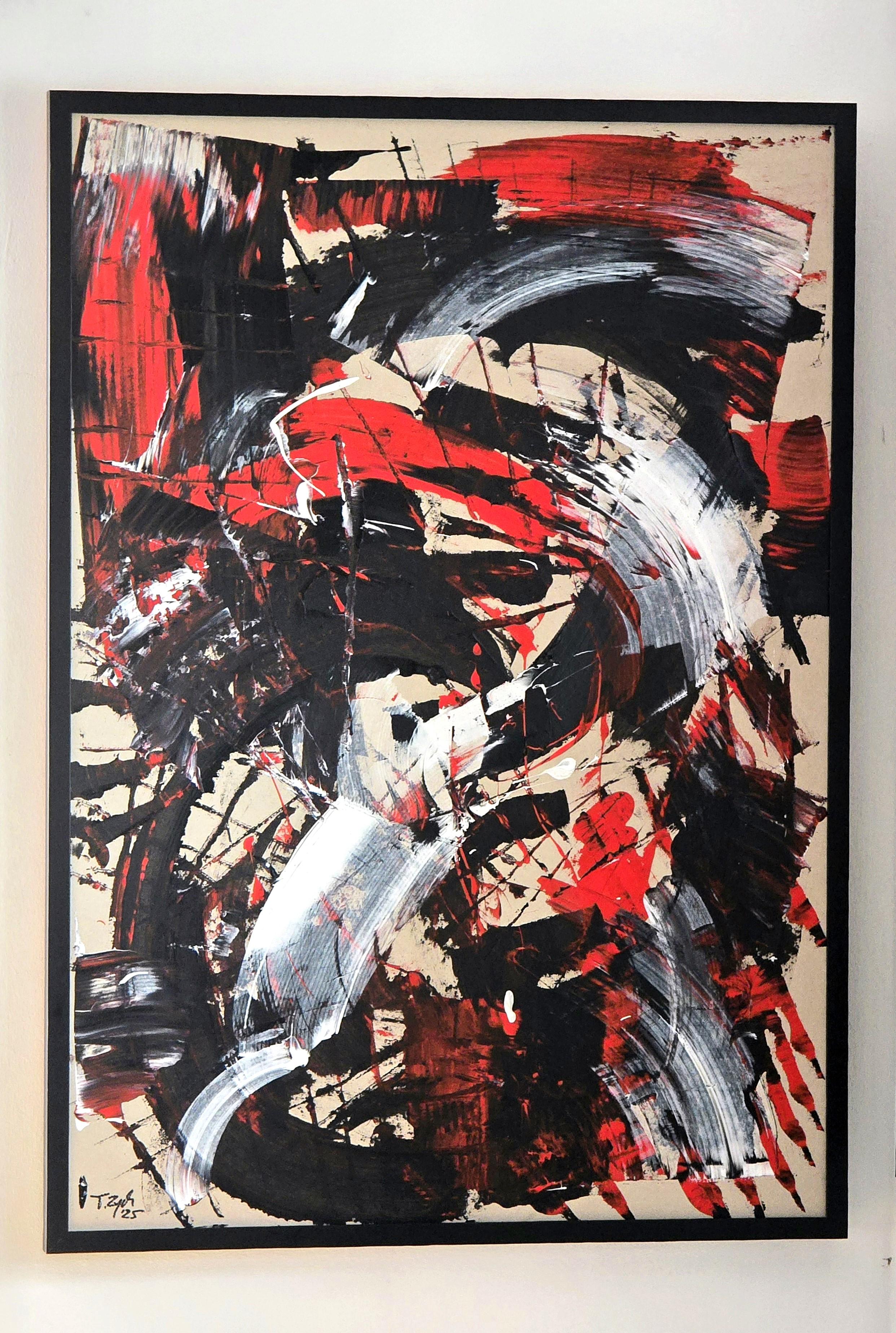 Dragon Dance with Dog / Acrylic on cardboard / 100 x 70 cm For Sale 8