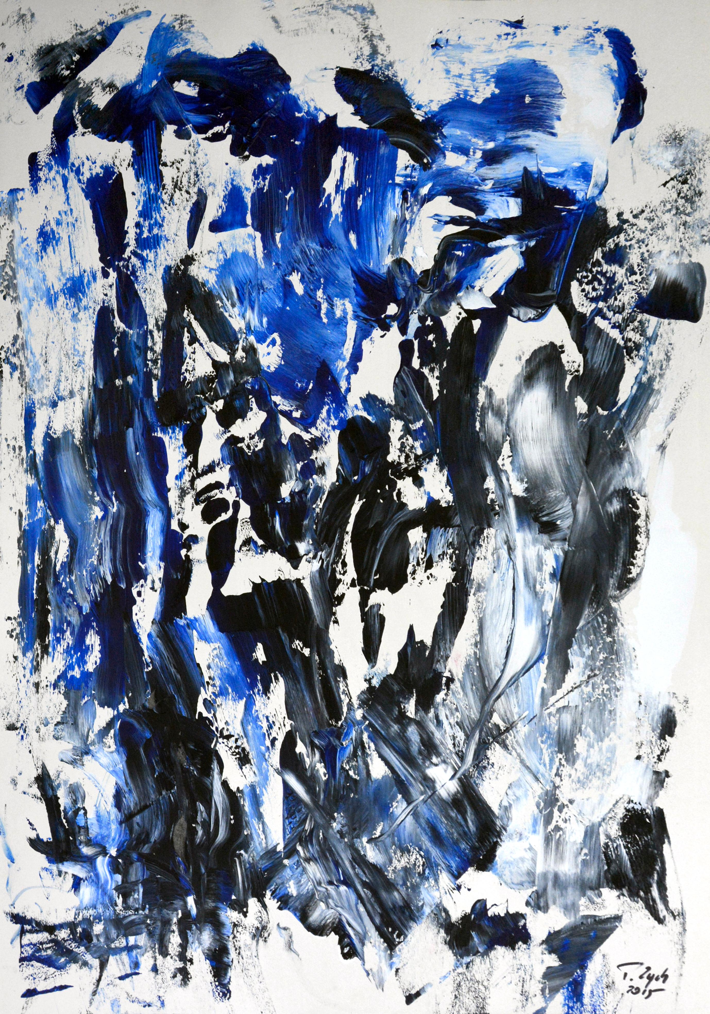 Tadeusz Zych Abstract Painting - Alaska / Acrylic on cardboard / 100 x 70 cm