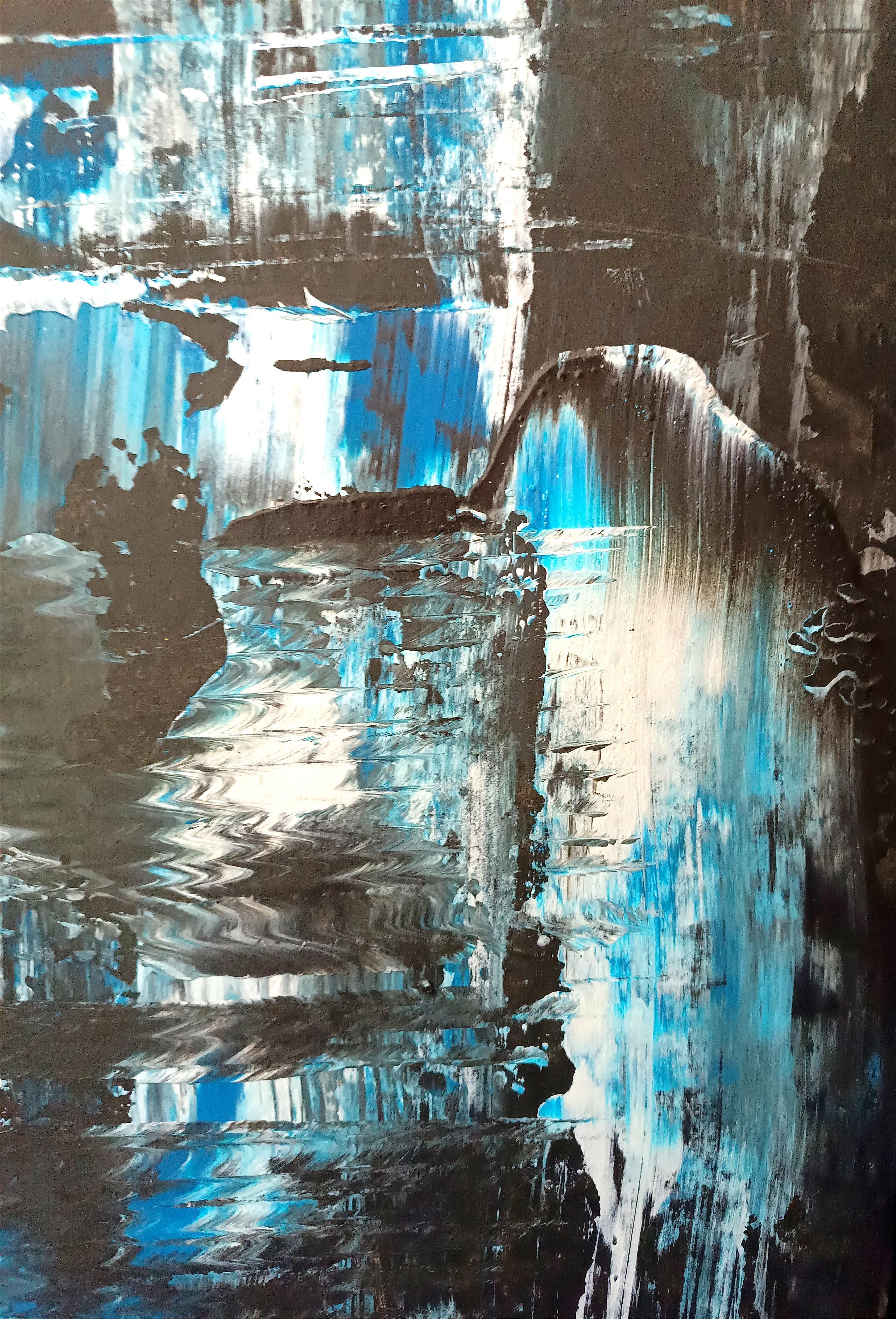 Alaska II / Acrylic on cardboard / 100 x 70 cm - Abstract Expressionist Painting by Tadeusz Zych