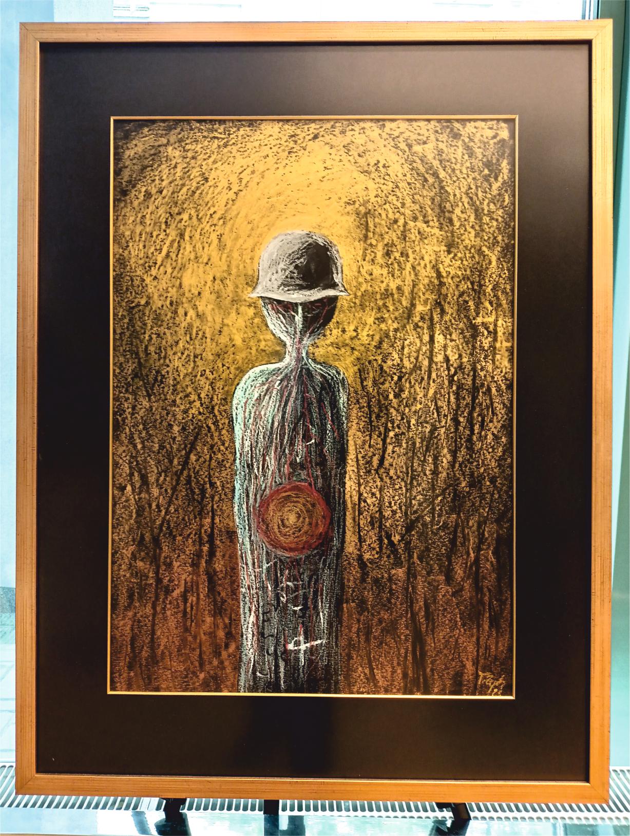 Alone in the glow / Oil Pastel / 59 x 42 cm / Tadeusz Zych For Sale 1