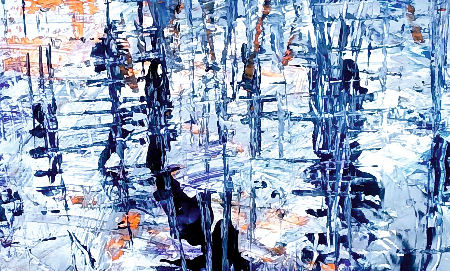 Bay / Acrylic on cardboard / 70 x 100 cm - Abstract Painting by Tadeusz Zych