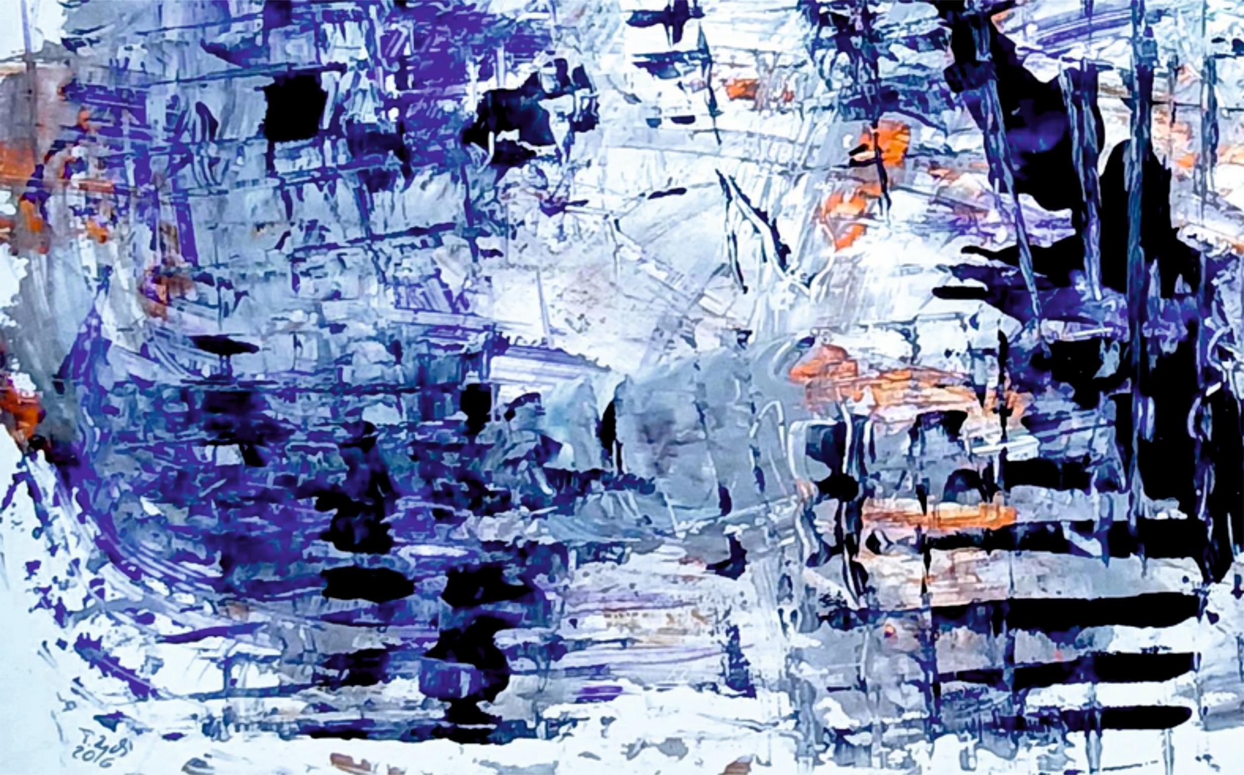 Bay / Acrylic on cardboard / 70 x 100 cm For Sale 2