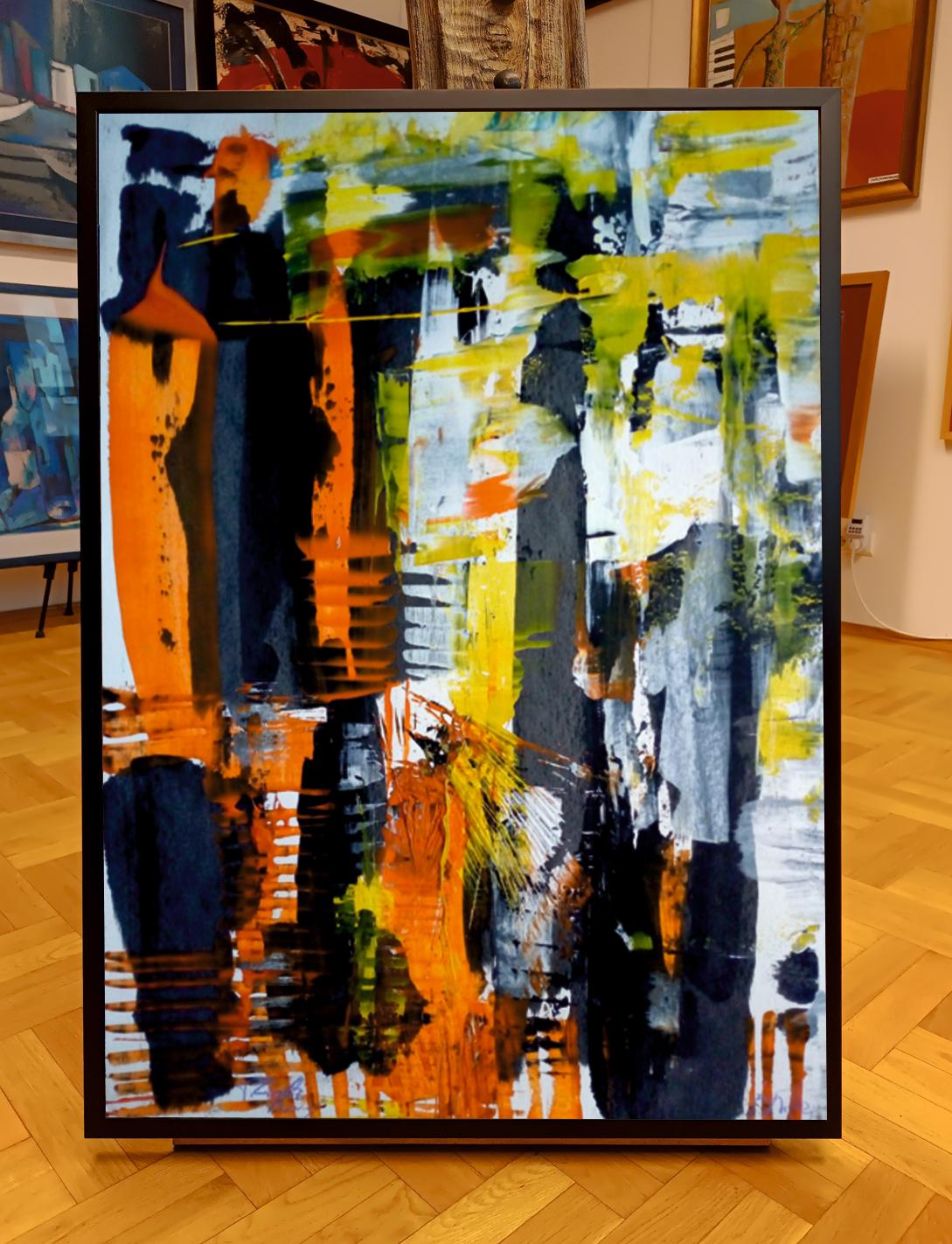 Brazil I / Acrylic on cardboard / 100 x 70 cm - Abstract Expressionist Painting by Tadeusz Zych