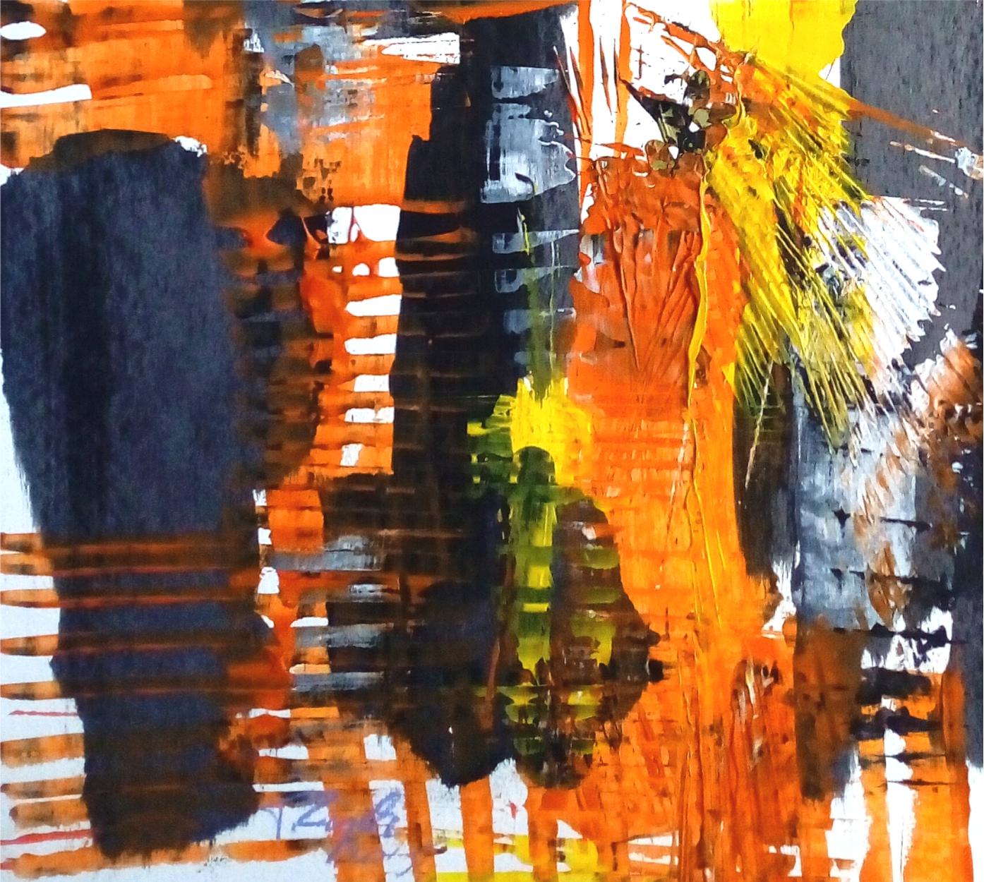 Brazil I / Acrylic on cardboard / 100 x 70 cm - Black Abstract Painting by Tadeusz Zych
