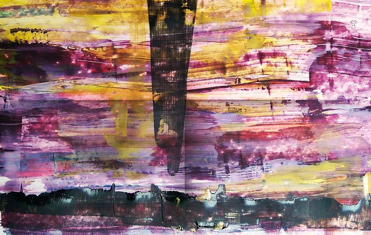 Cardinale / Acrilico su cartone / 100 x 70 cm - Painting Espressionismo astratto di Tadeusz Zych