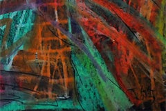 Espressione colorata di gioia / Pastello a olio su cartone / 50 x 70 cm