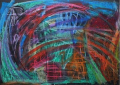 Expression colorée de la joie / Pastel d'huile sur carton / 50 x 70 cm