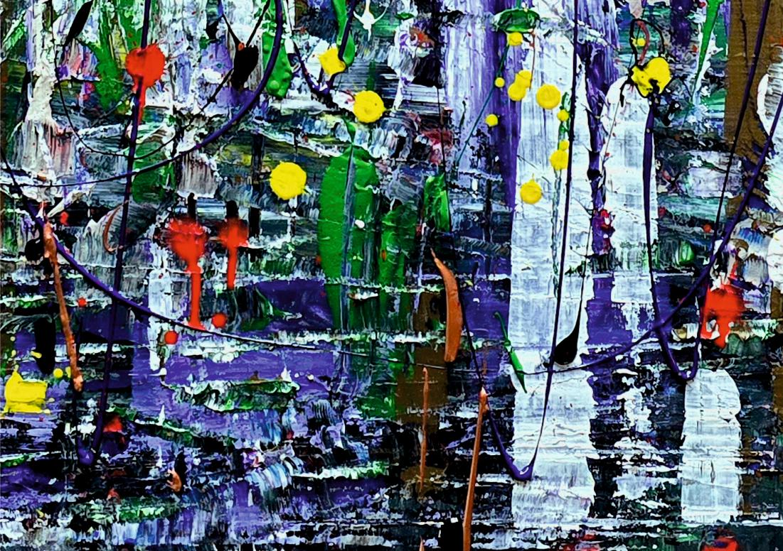 Bunter Regen / Acryl auf Karton / 100 x 70 cm / 2025 im Angebot 4