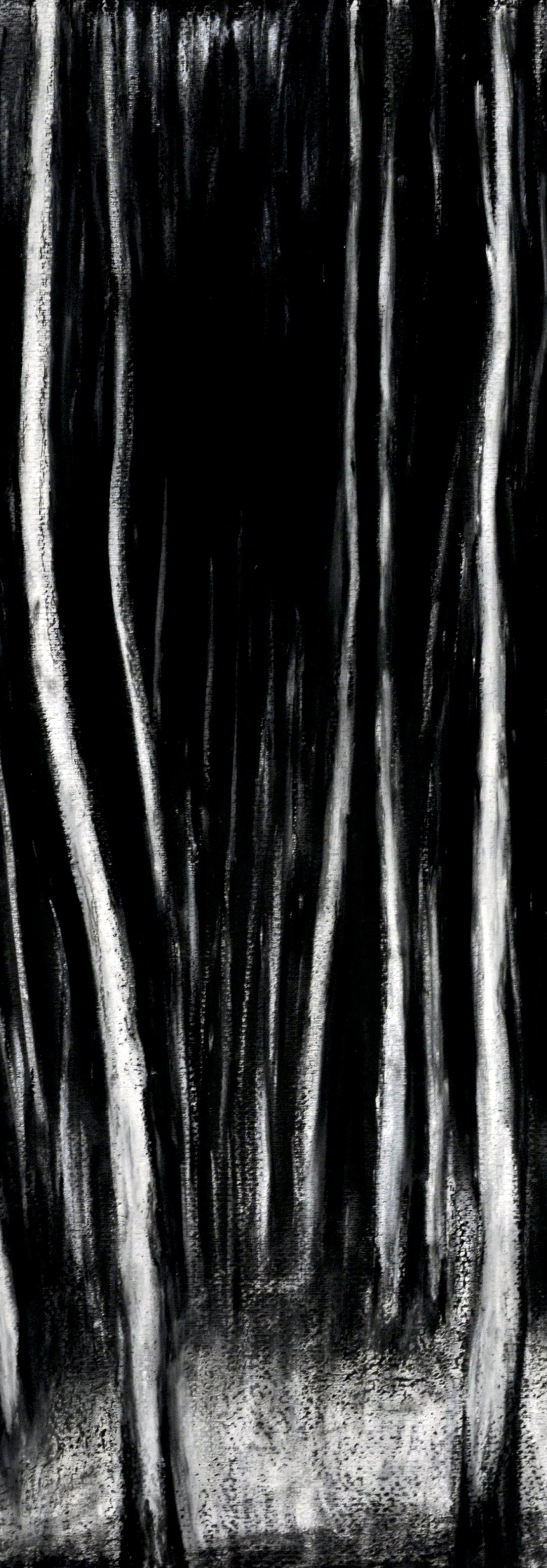 Depth of Darkness / Oil Pastel on cardboard / 70 x 50 cm - Painting by Tadeusz Zych