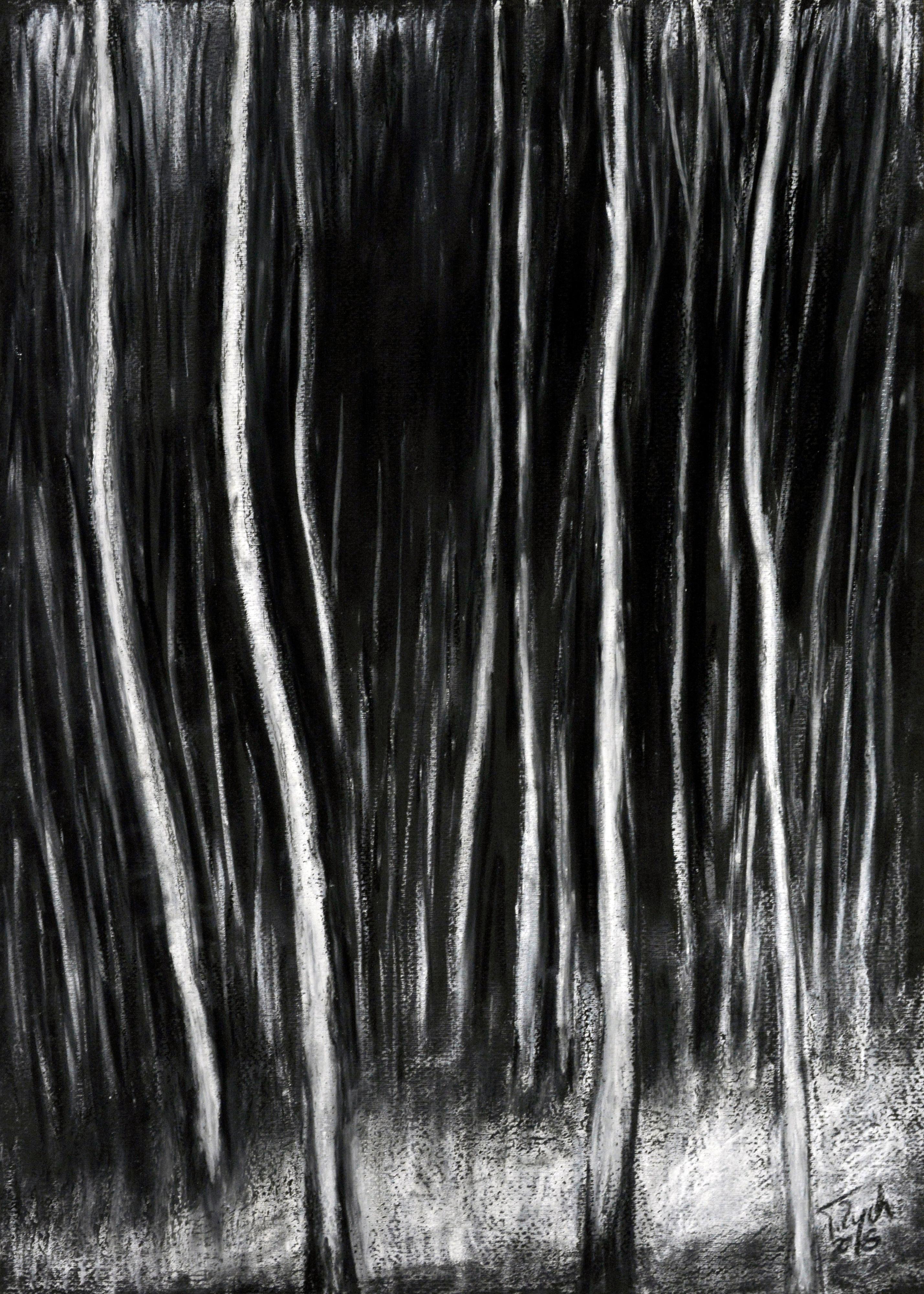 Profondità del buio / Pastello a olio su cartone / 70 x 50 cm