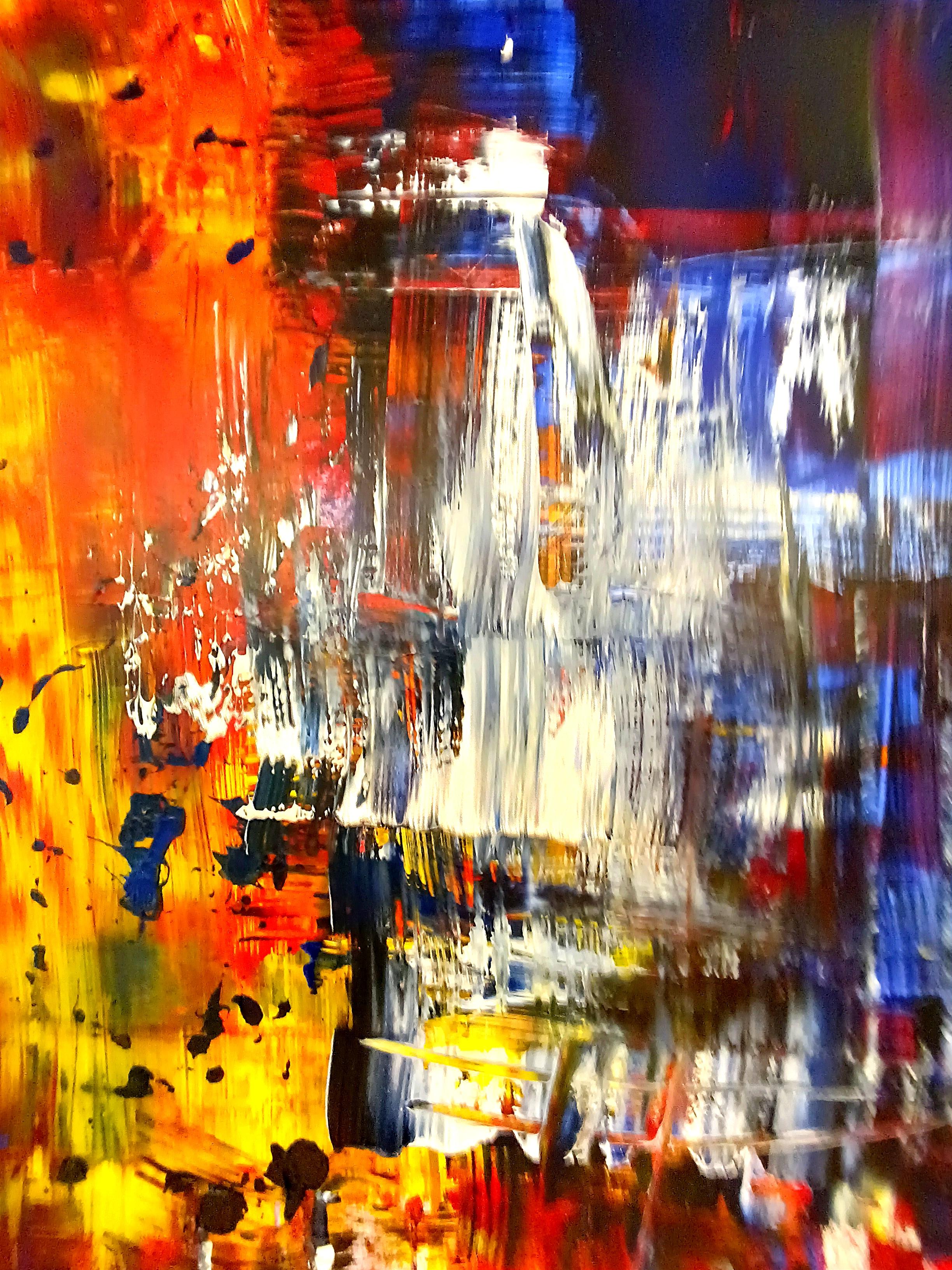 Equator /Acrylic on canvas / 120 x 100 cm - Abstract Painting by Tadeusz Zych