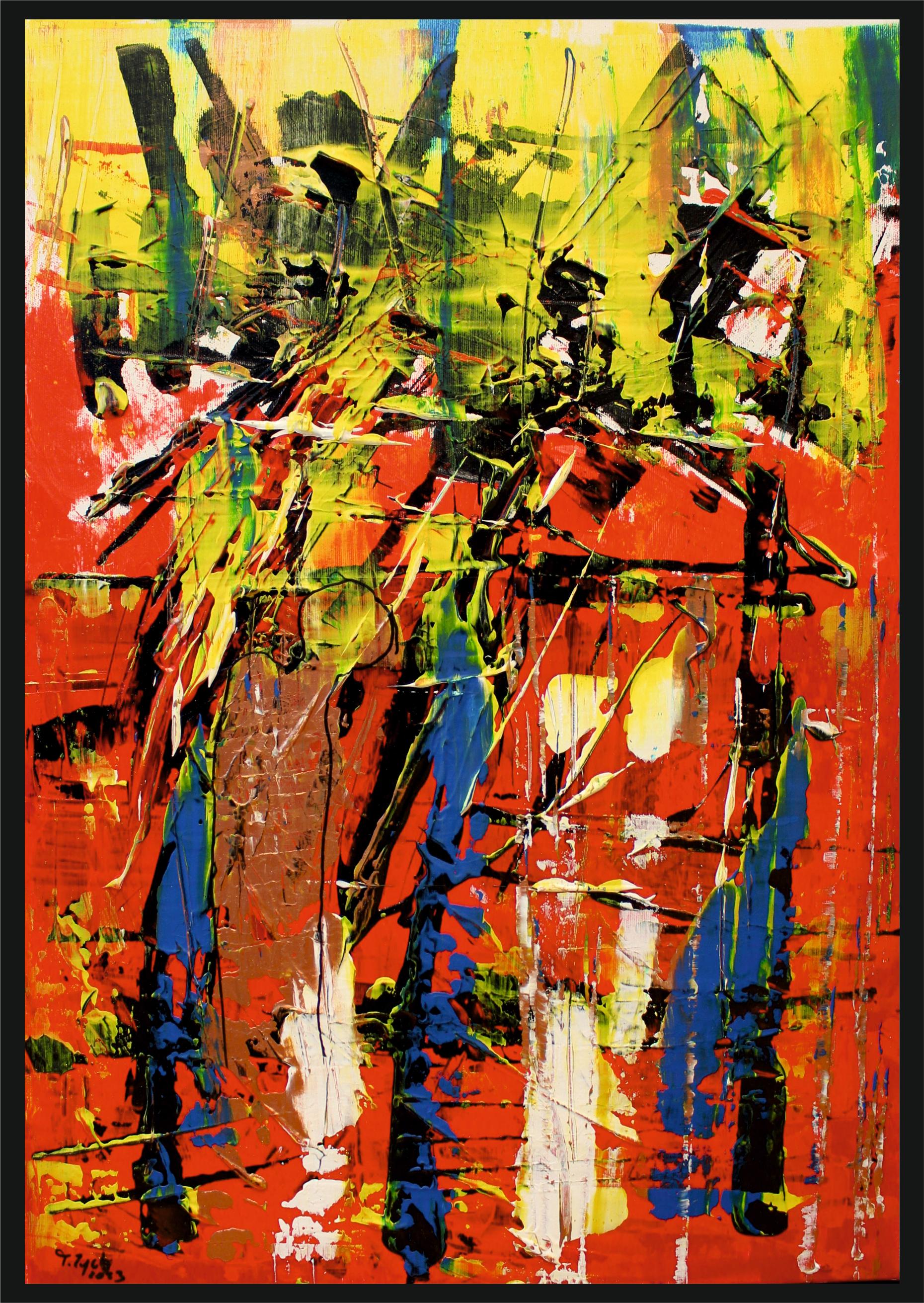 Jazz esplosivo /Acrilico su tela / 70 x 50 cm - Painting di Tadeusz Zych