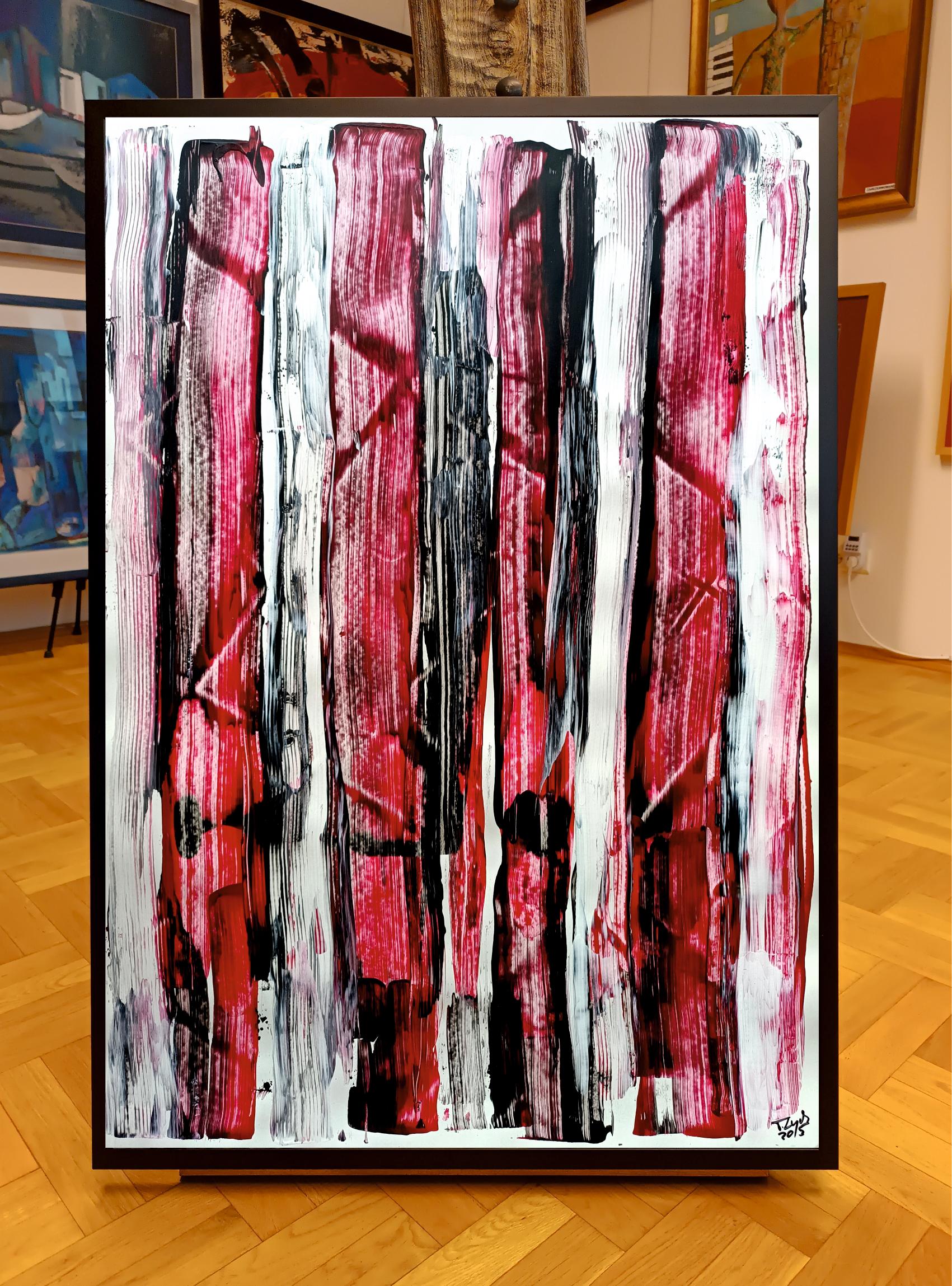 Buongiorno /Acrilico su cartone/ 100 x 70 cm - Painting Espressionismo astratto di Tadeusz Zych