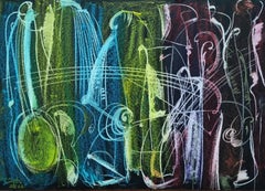 Used Jazz abstraction / Oil pastel / 50 x 70 cm