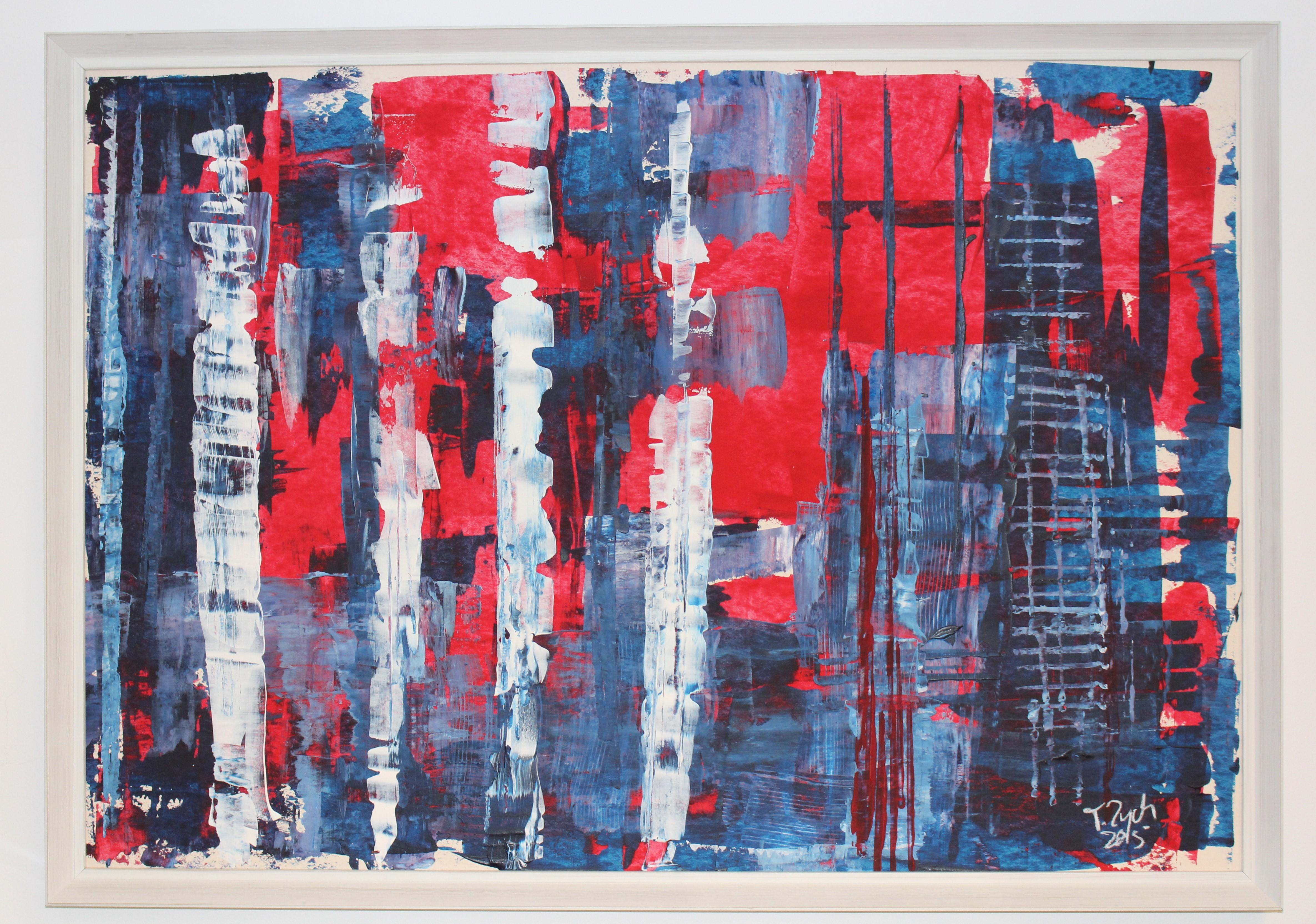 Kuala Lumpur / Acryl auf Karton / 70 x 100 cm – Painting von Tadeusz Zych