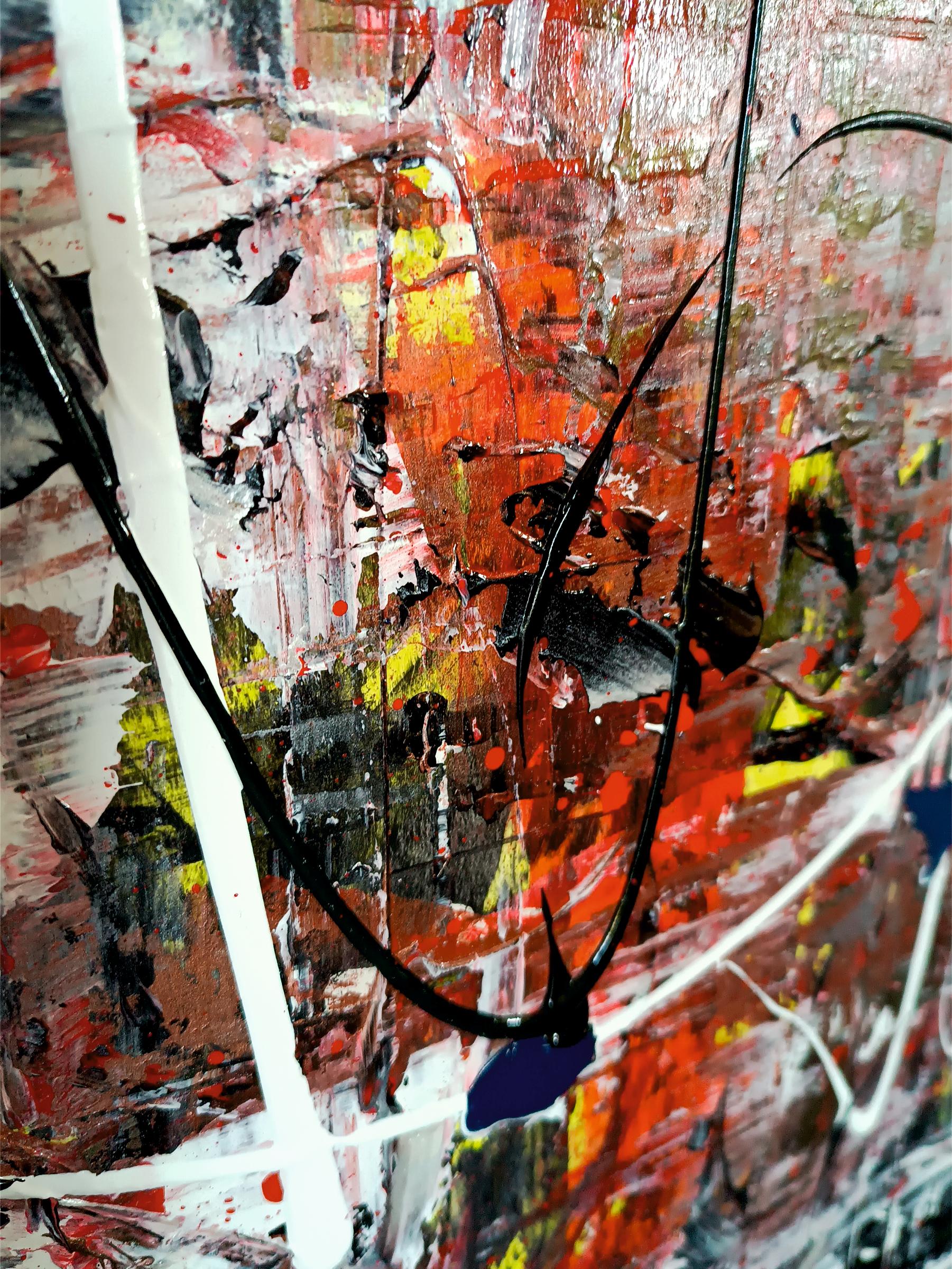 Magic IV / Acrylic on cardboard / 100 x 70 cm - Abstract Expressionist Painting by Tadeusz Zych