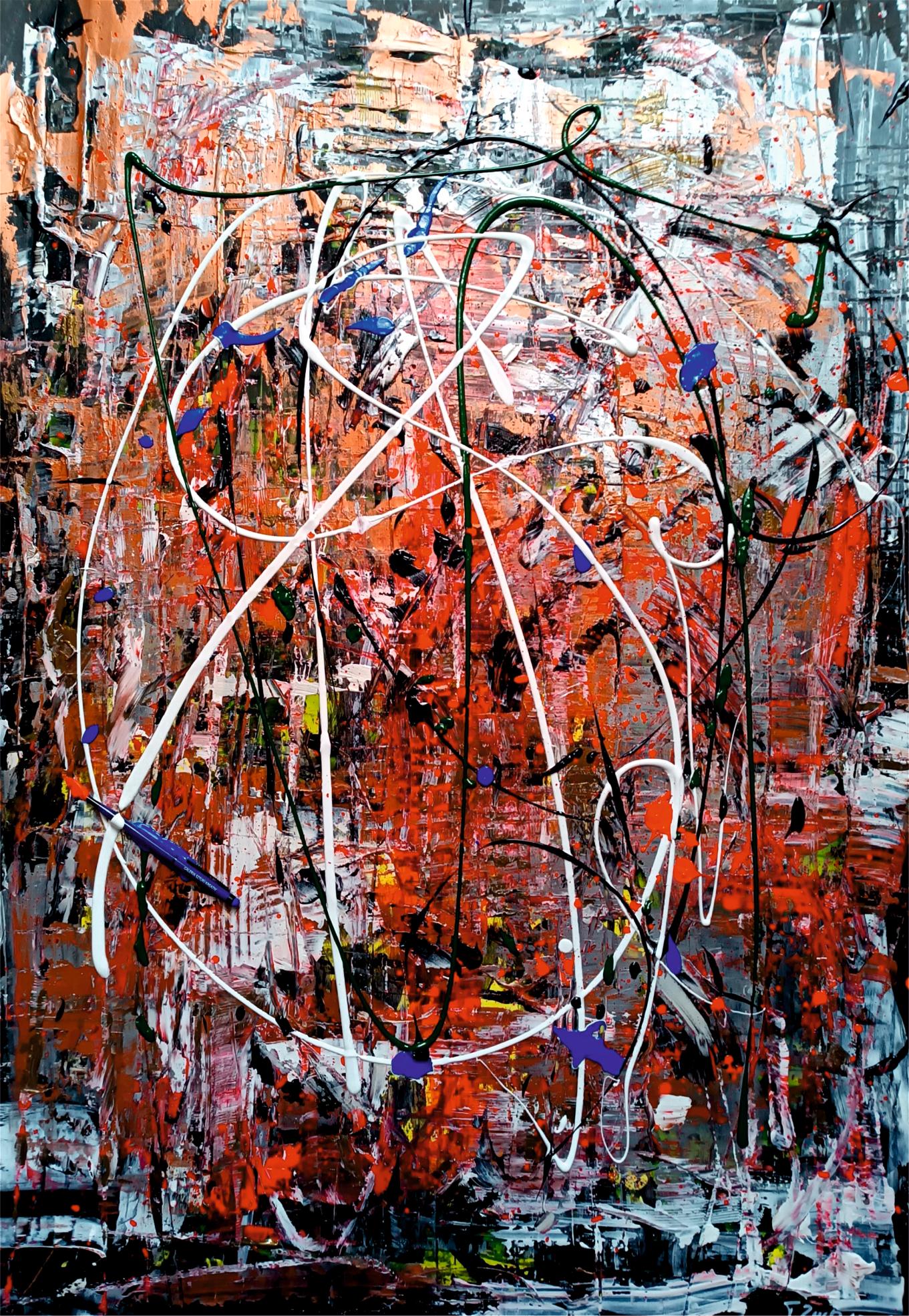 Tadeusz Zych Abstract Painting - Magic IV / Acrylic on cardboard / 100 x 70 cm