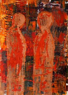 Meeting / Acrylic on cardboard / 100 x 70 cm