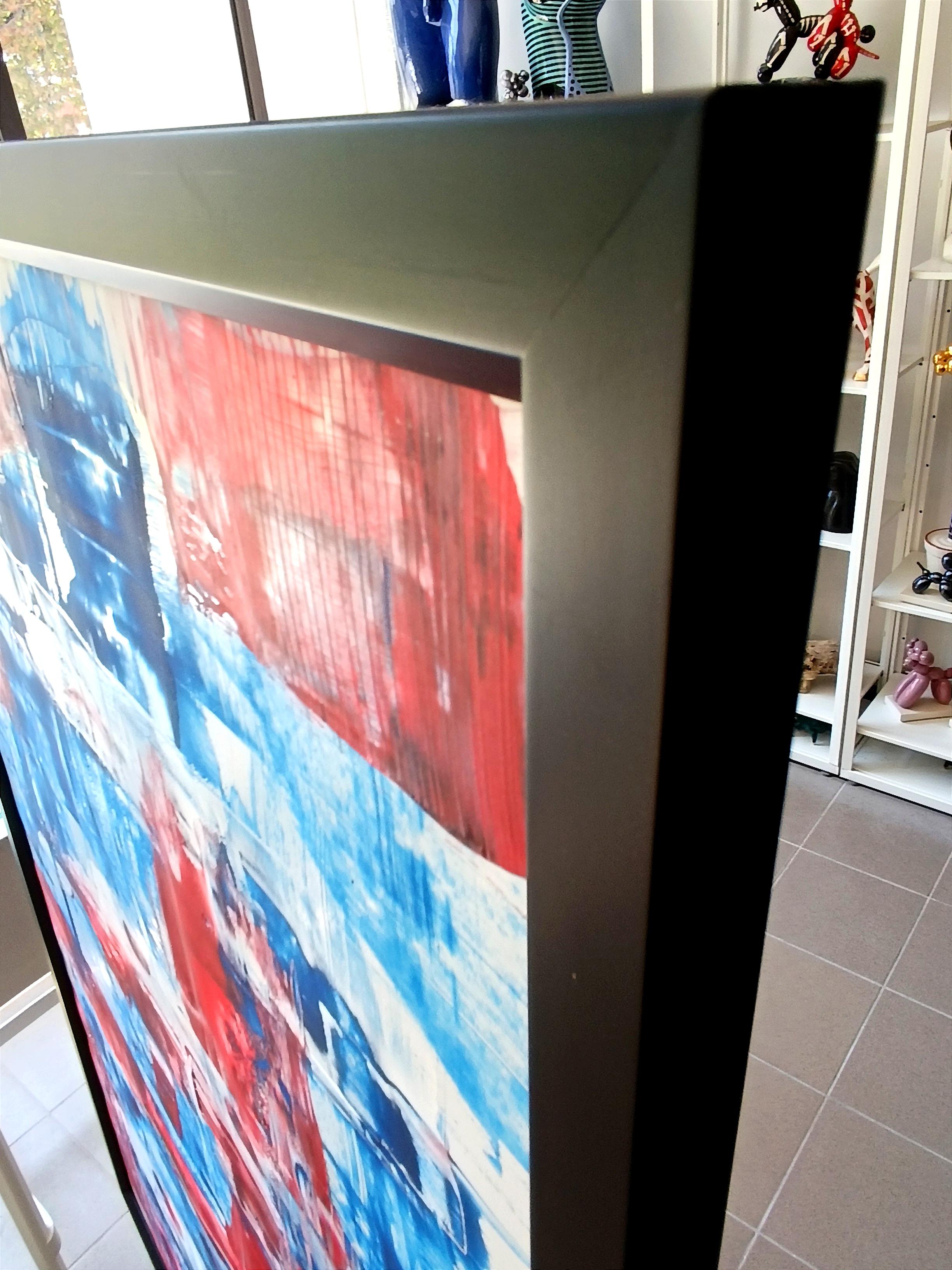 Memphis I /Acrylic on cardboard/ 100 x 70 cm - Purple Abstract Painting by Tadeusz Zych