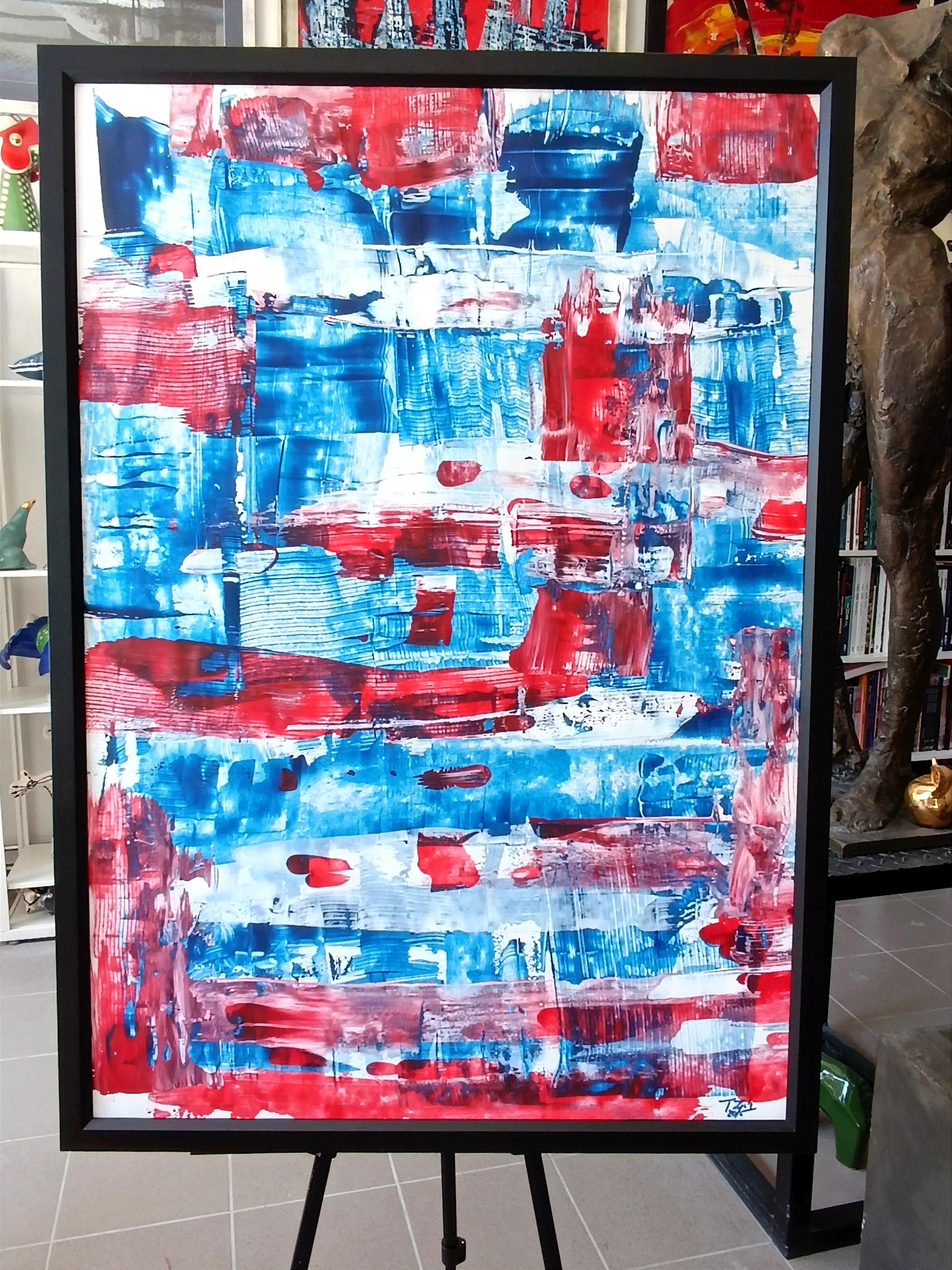 Memphis I /Acrylic on cardboard/ 100 x 70 cm - Painting by Tadeusz Zych