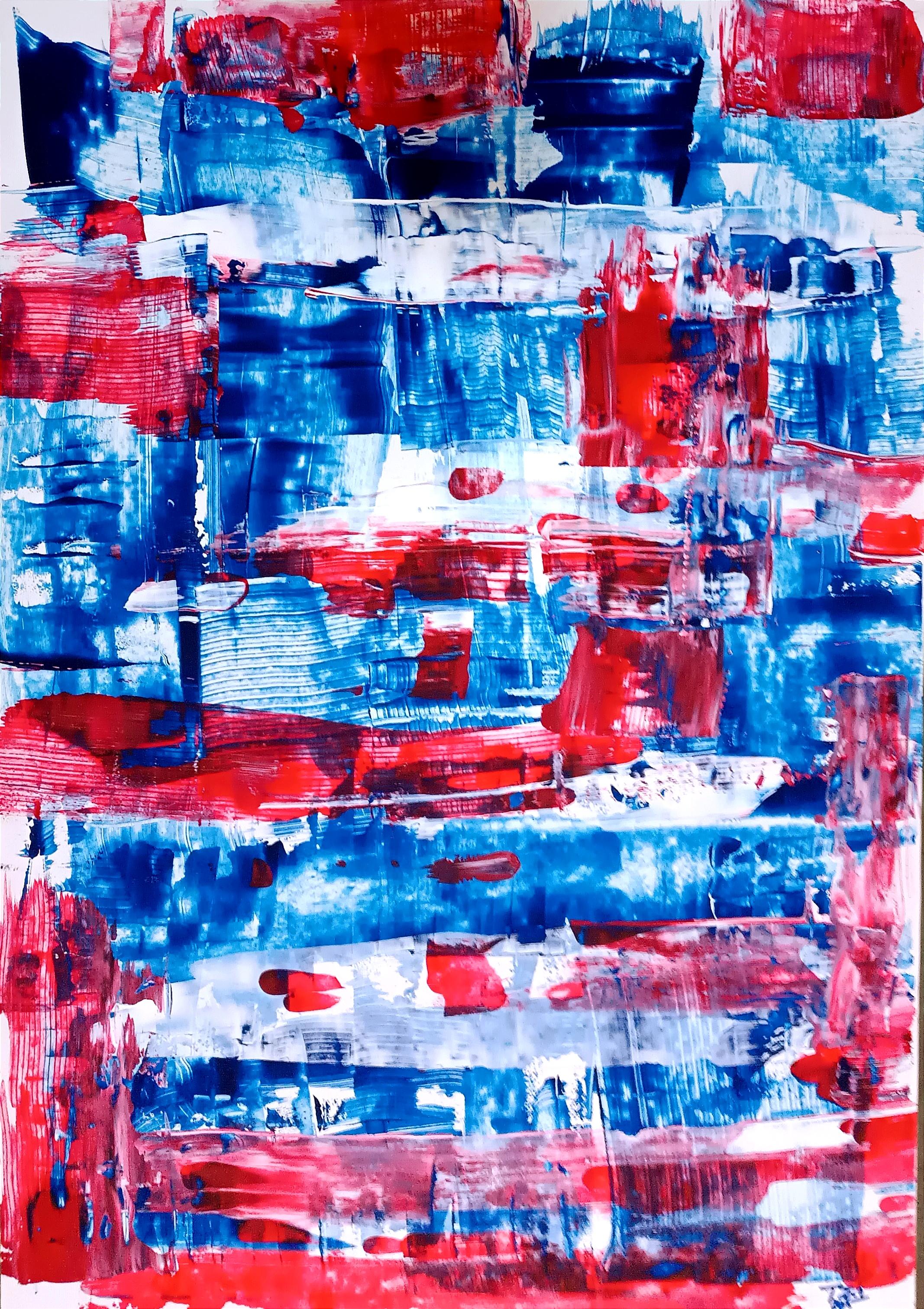 Tadeusz Zych Abstract Painting - Memphis I /Acrylic on cardboard/ 100 x 70 cm