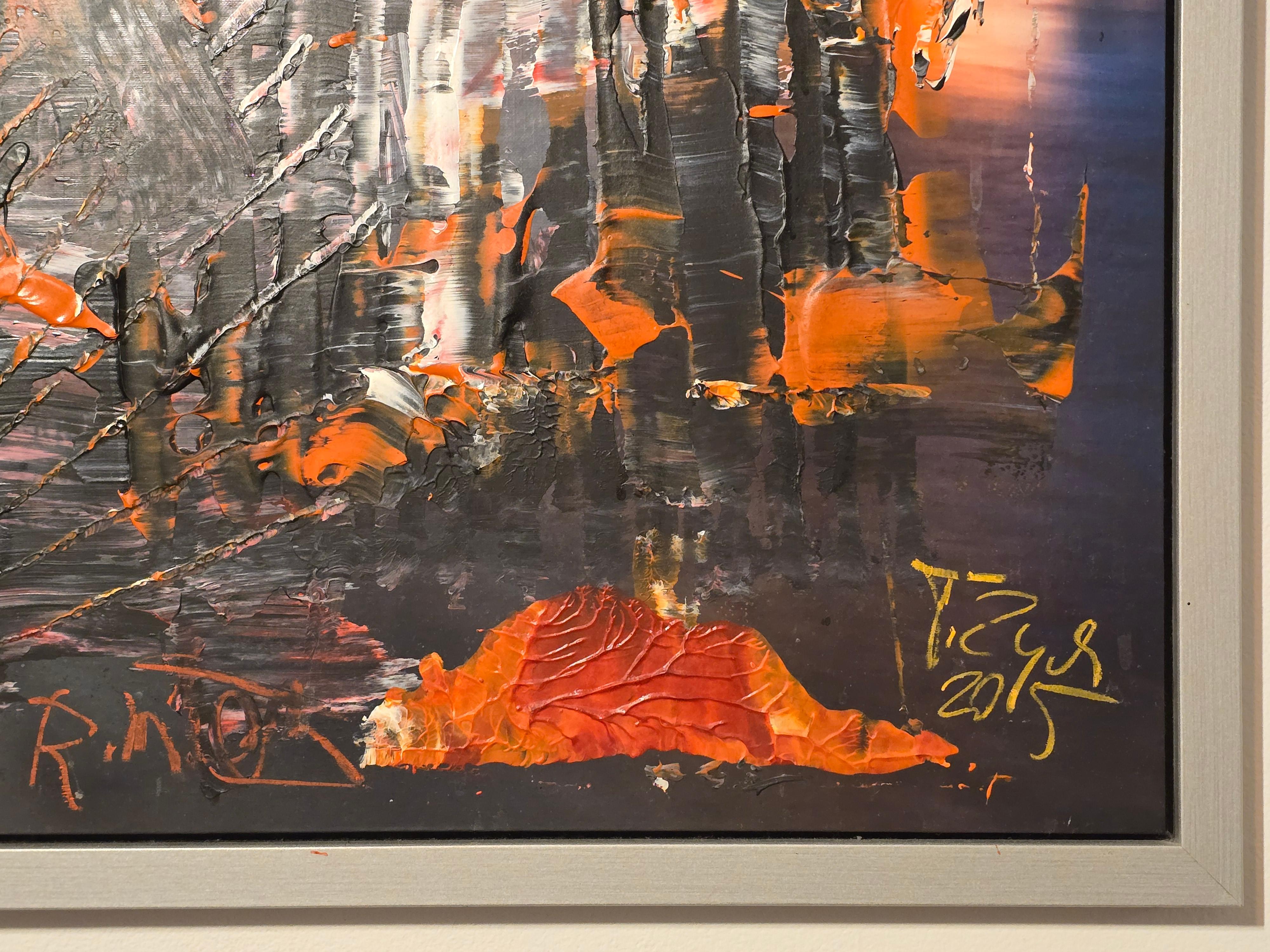 New York. One of the paintings inspired by a stay in a given city while traveling around the USA. Urban cycle in the USA.
Each city visited created one work of abstract art, full of expression and energy.
An image full of expression and