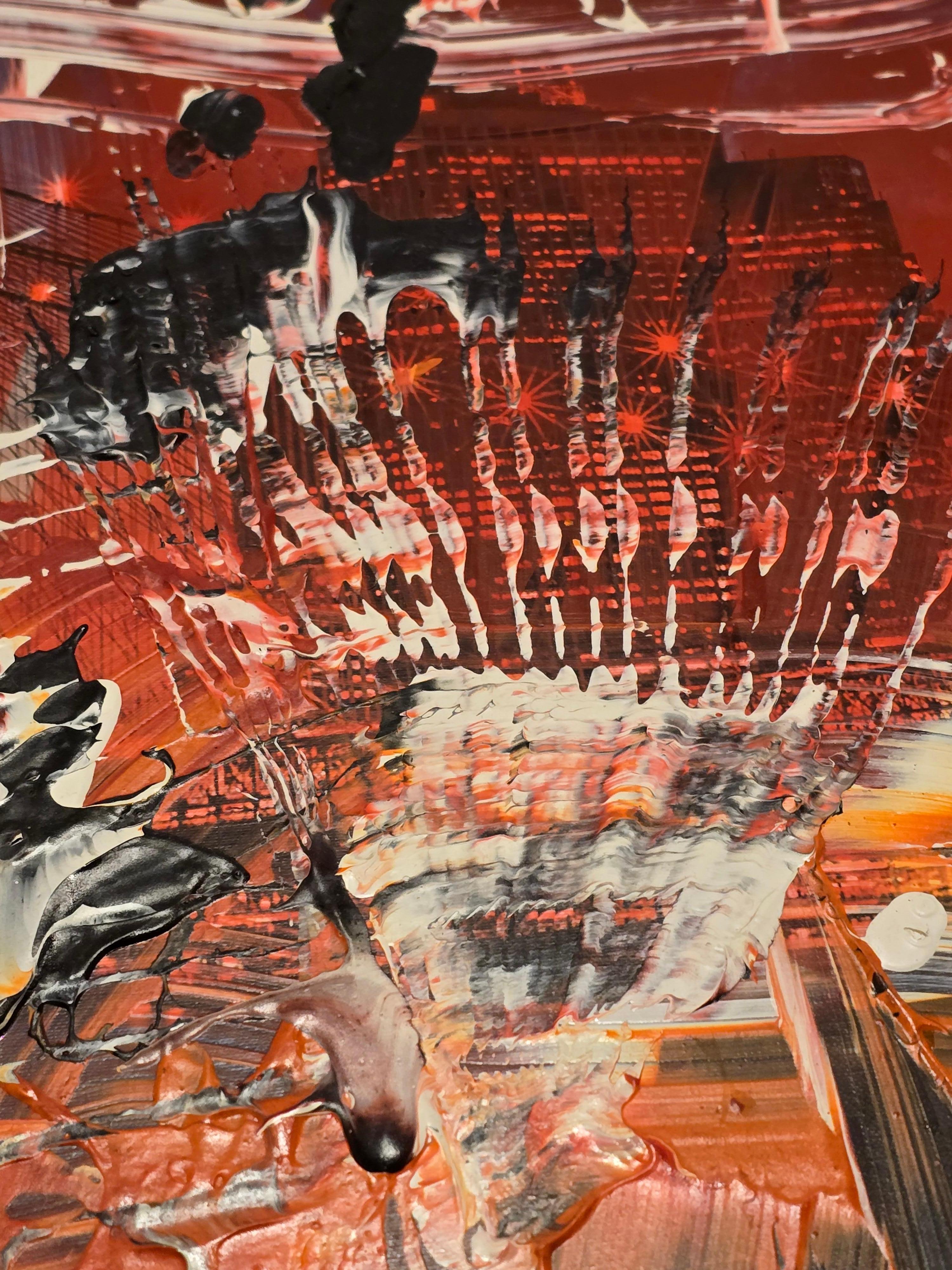 New York / Acrylic on board, own technique / 95 x 135 cm For Sale 3
