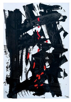 "Red and black dreams" / Acrylic on cardboard / 100 x 70 cm