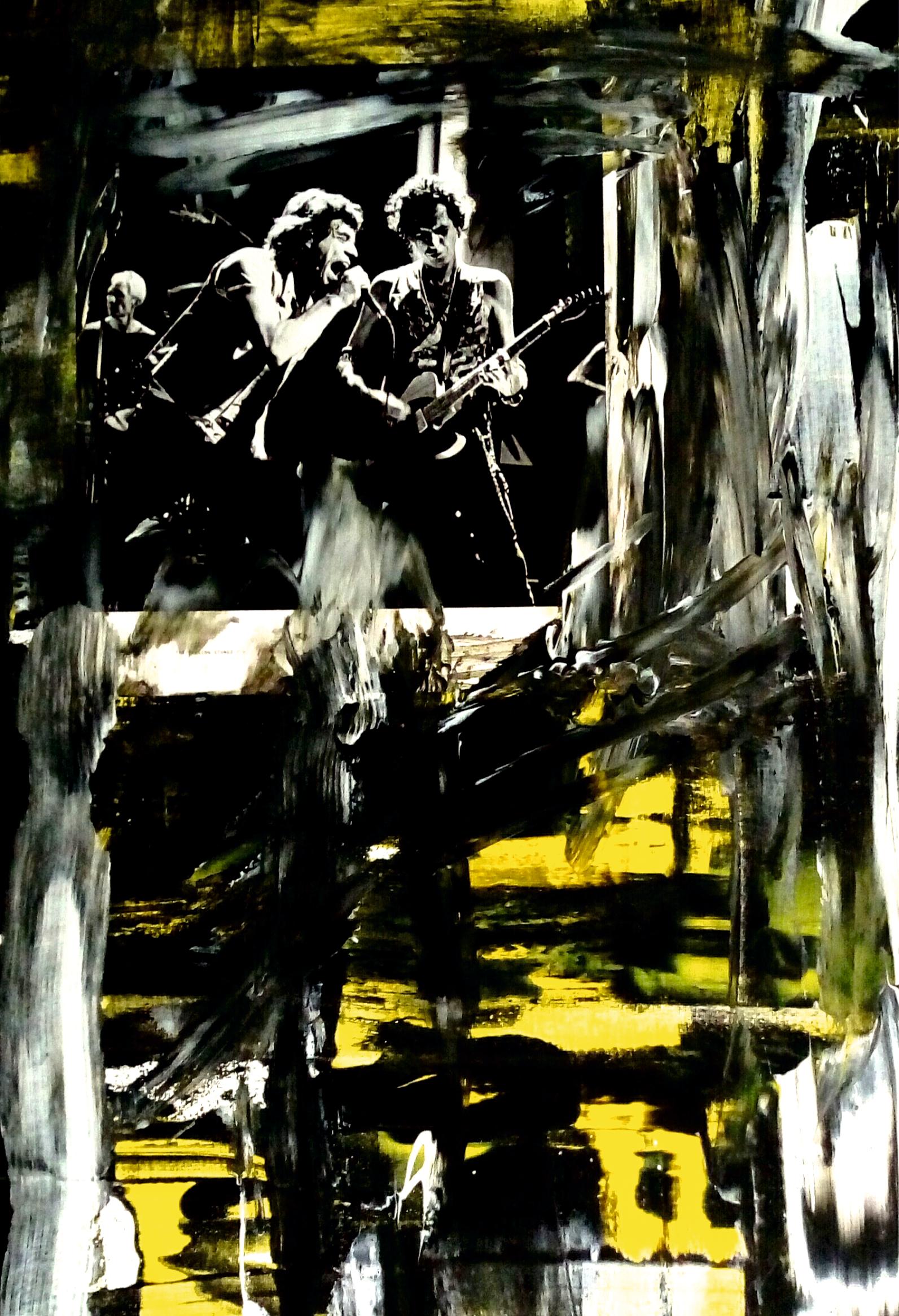 Rolling Stones / Acrylic on canvas / 100 x 70 cm - Abstract Painting by Tadeusz Zych