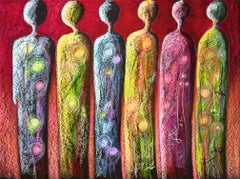 Six sisters / Oil pastel / 50 x 70 cm