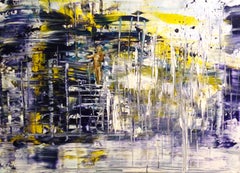 Sommer Sturm über dem blauen Danube / Acryl, Fotografie auf Leinwand / 50 x 70 cm