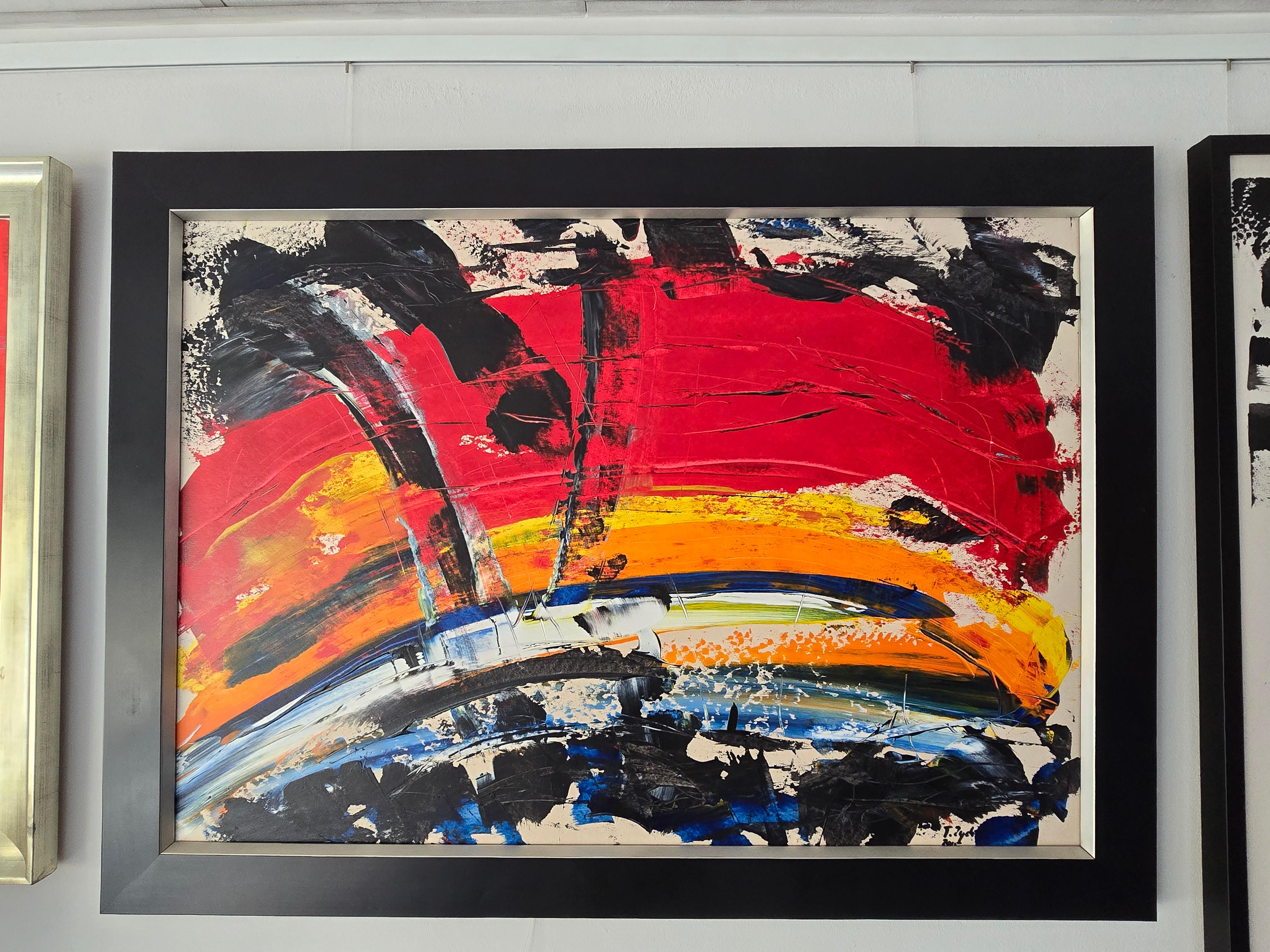 « L'aigle de la liberté » /Acrylique sur carton/ 70 x 100 cm - Painting de Tadeusz Zych