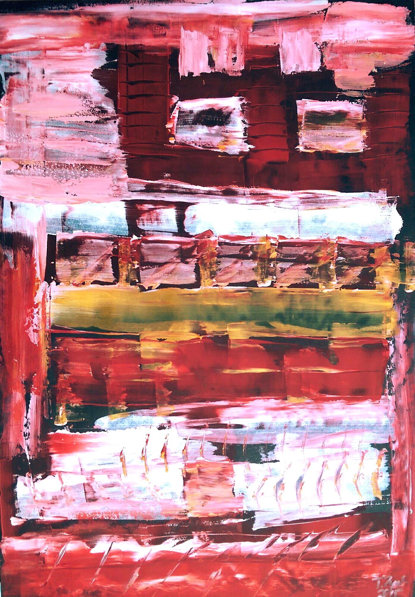 Abstract Painting di Tadeusz Zych - Carri /Acrilico su cartone / 70 x 50 cm