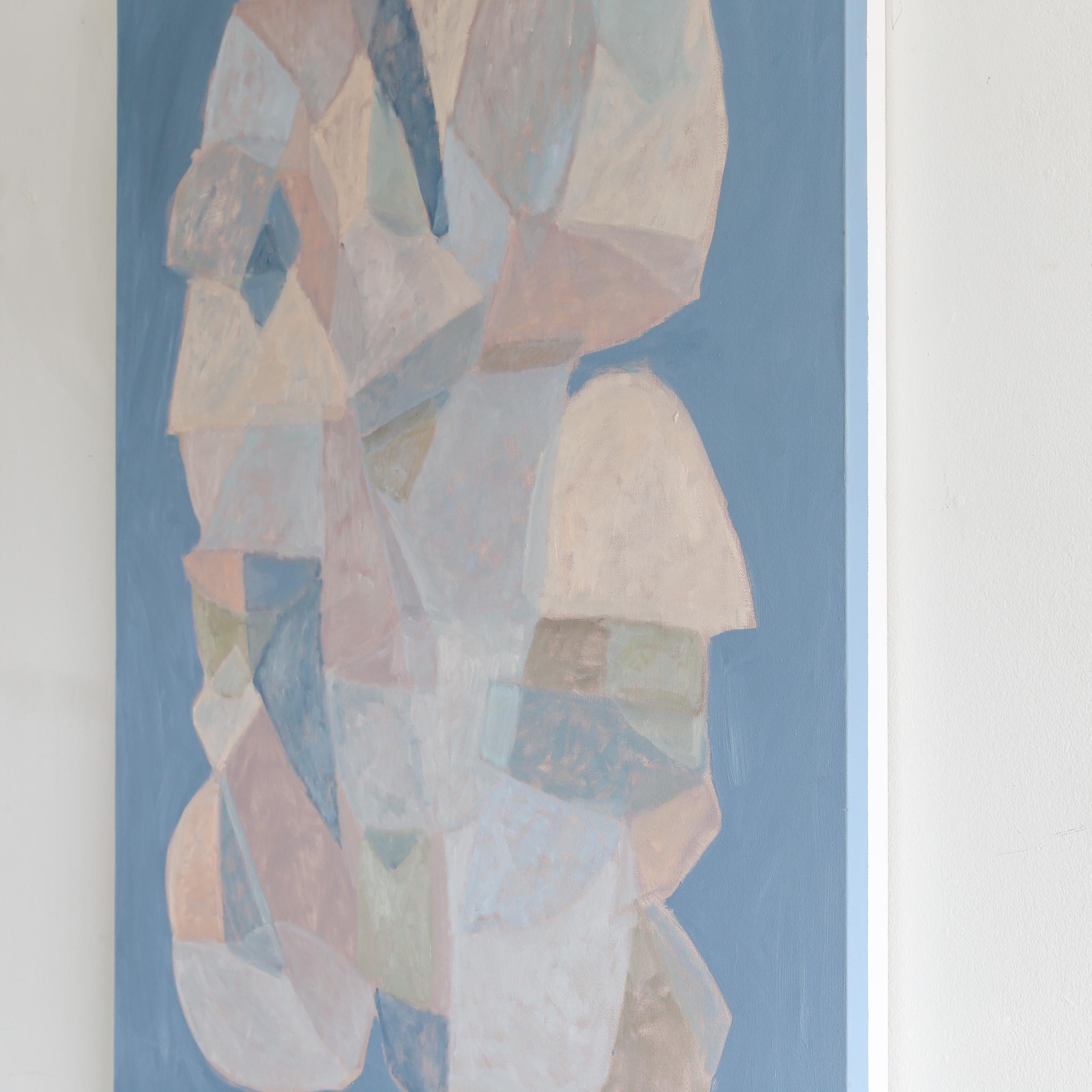 BLUE - Gray Abstract Painting by Taelor Fisher