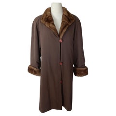 Taffeta and Mink Fur Raincoat with Mink lining (Size 8-M)