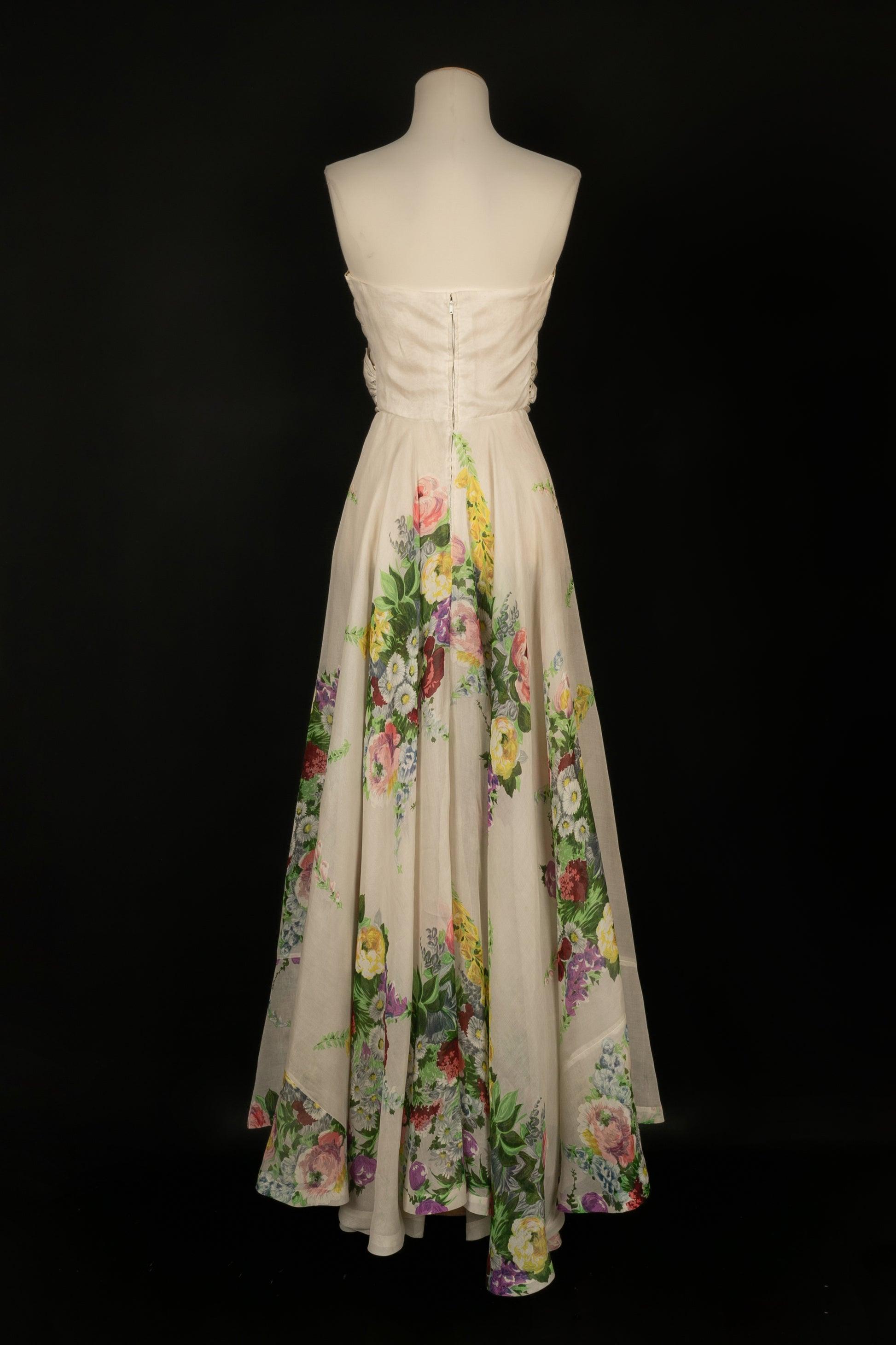 Taffeta Pleated Bustier Dress In Good Condition For Sale In SAINT-OUEN-SUR-SEINE, FR