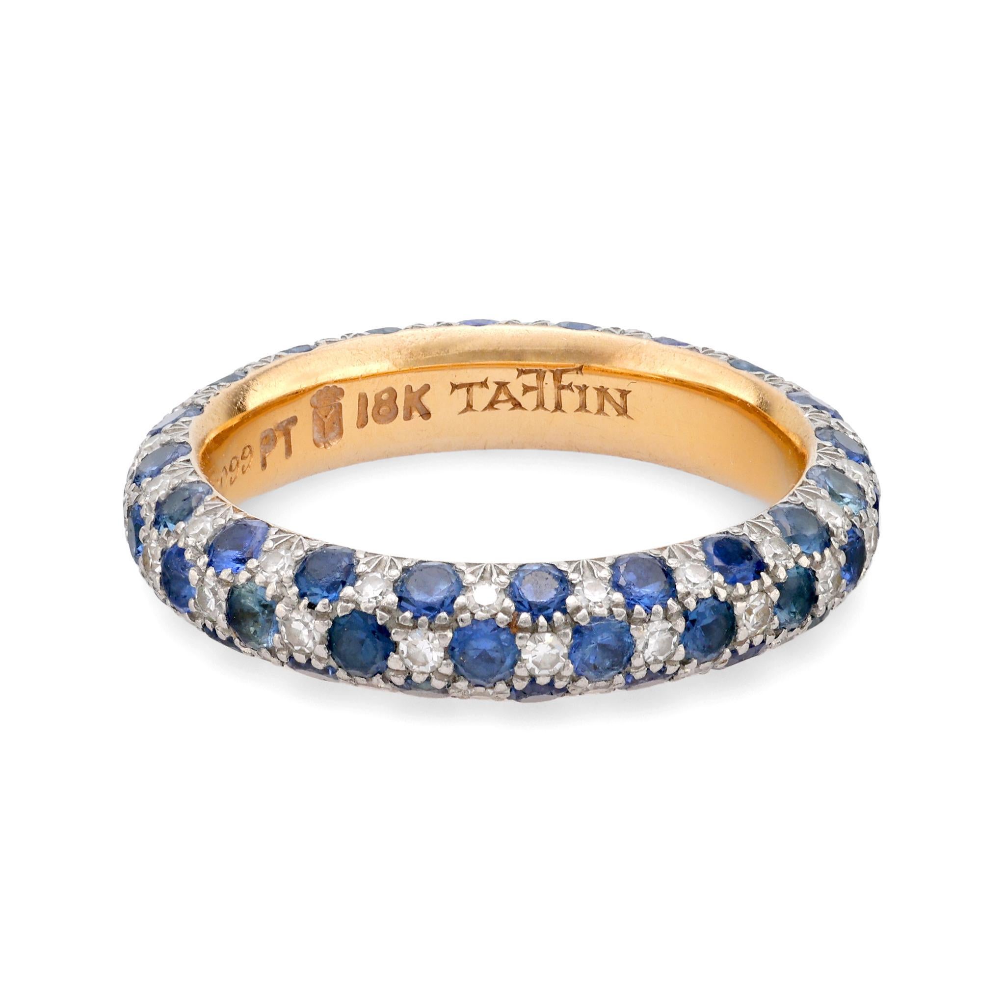Modern Taffin 2.50 carat total weight gemstone platinum pave band