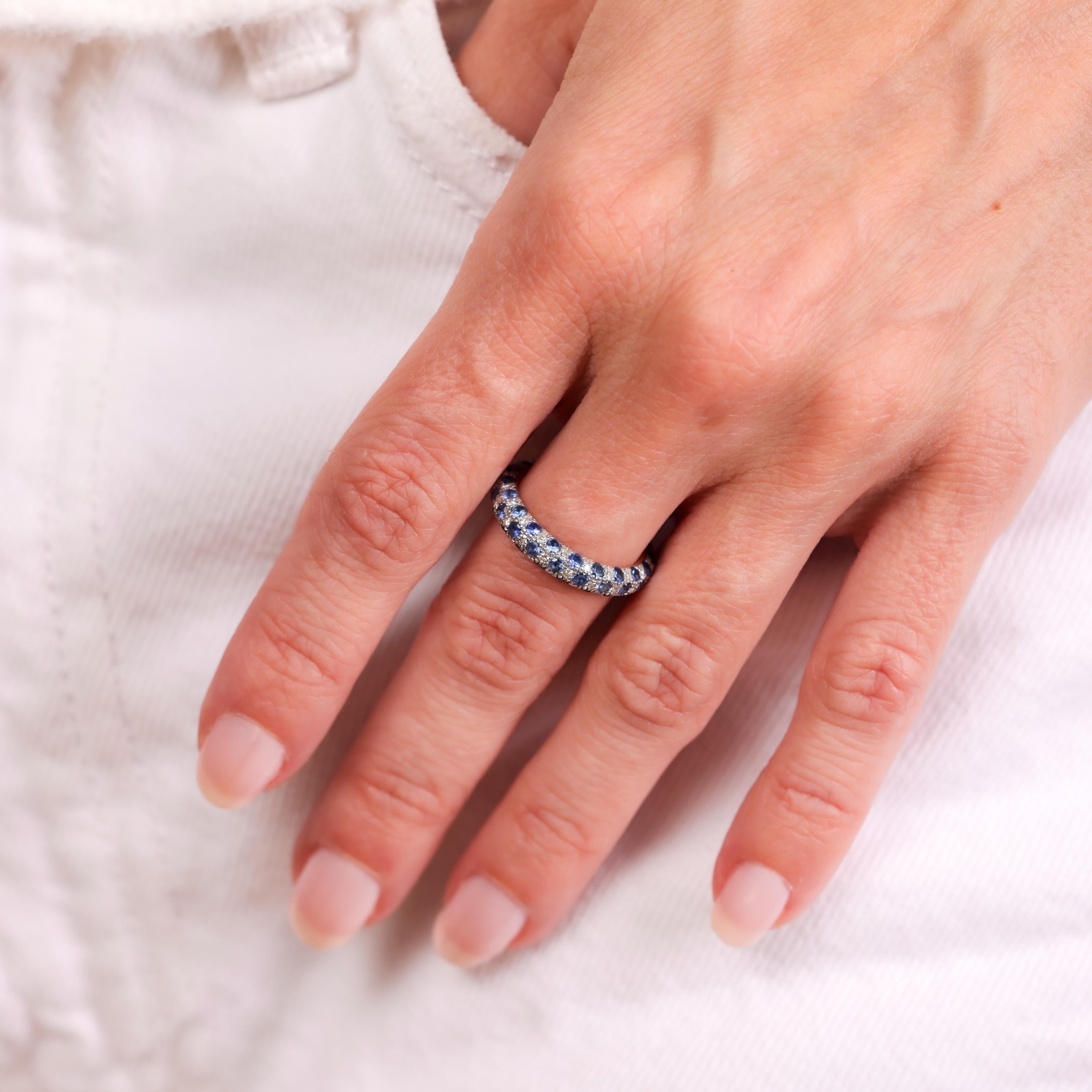 Brilliant Cut Taffin 2.50 carat total weight gemstone platinum pave band