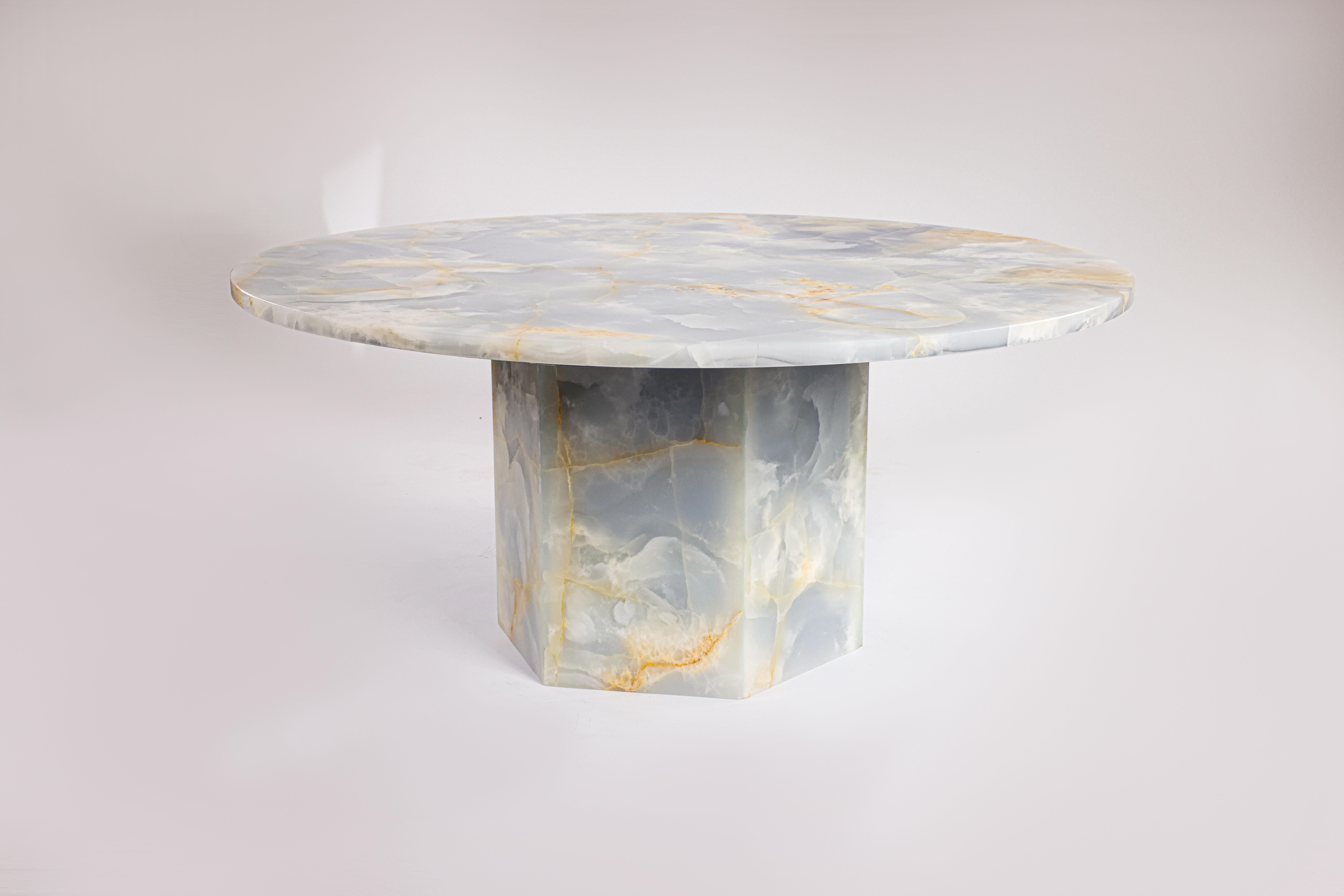 Postmoderne Table basse en onyx bleu Taffy par RAFFINATO en vente
