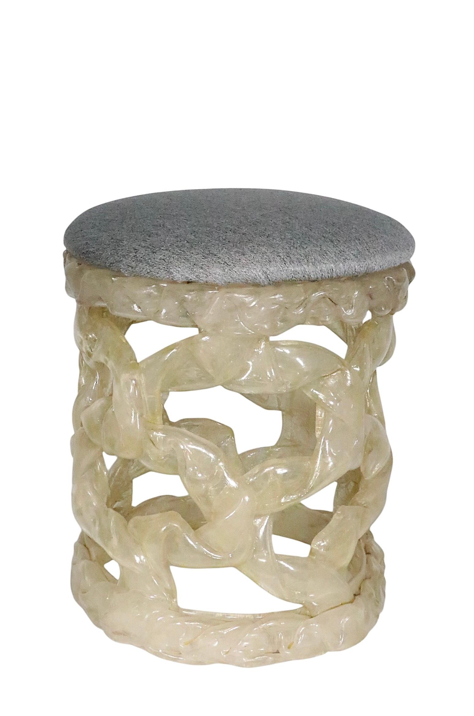 Taffy Resin Stool after Tony Duquette c. 1970/80's In Good Condition For Sale In New York, NY