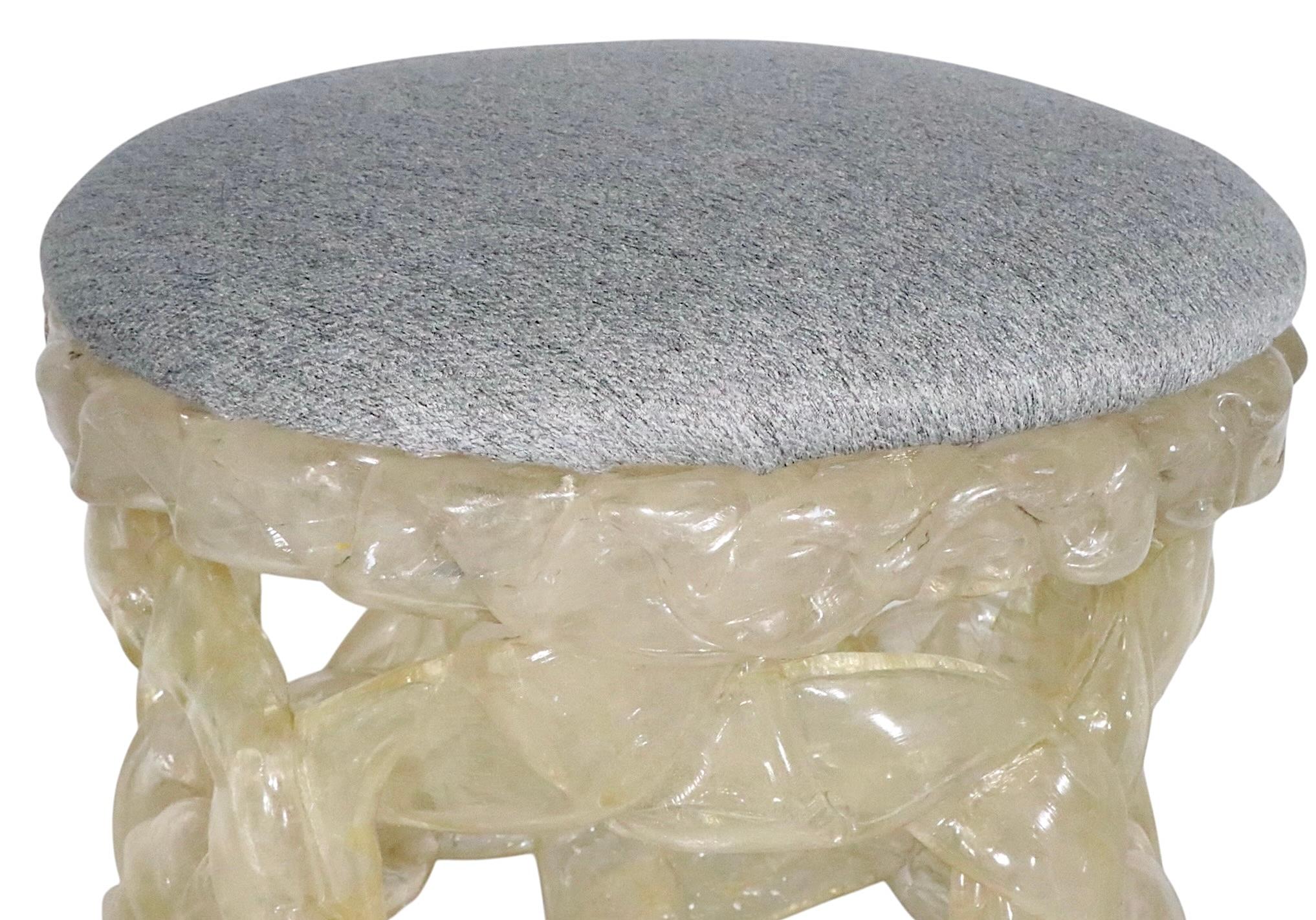 Taffy Resin Stool after Tony Duquette c. 1970/80's For Sale 1