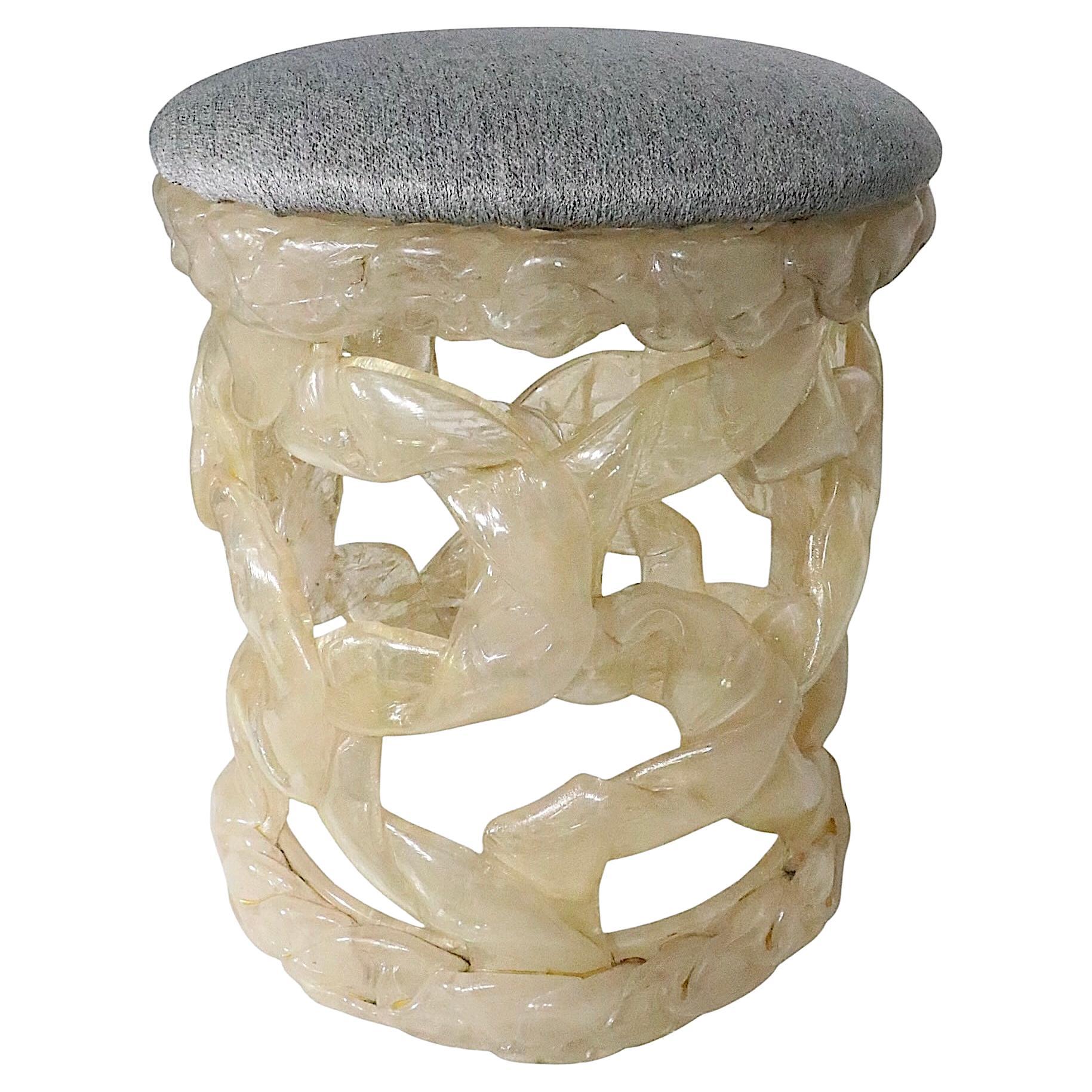 Taffy Resin Stool after Tony Duquette c. 1970/80's For Sale