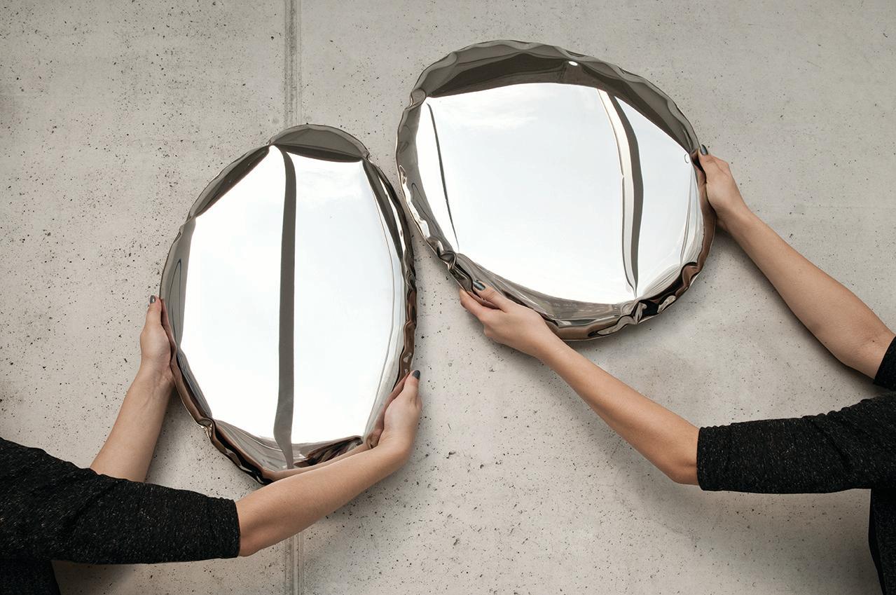 Organic Modern Tafla O1, Sculptural Wall Mirror, Gradient Collection, Zieta For Sale
