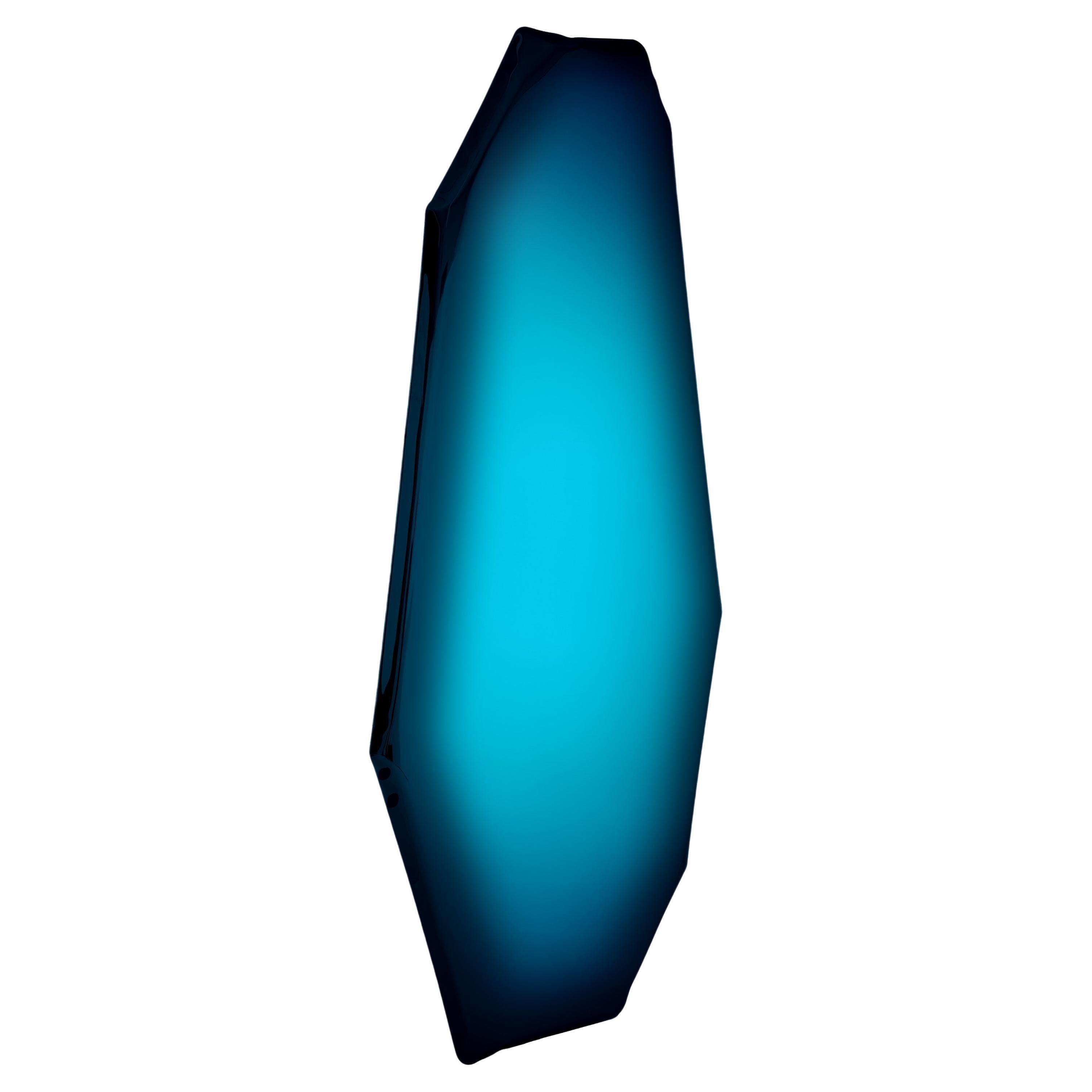 Specchio da parete in acciaio inossidabile Tafla C1 lucidato colore Deep Space Blue di Zieta
