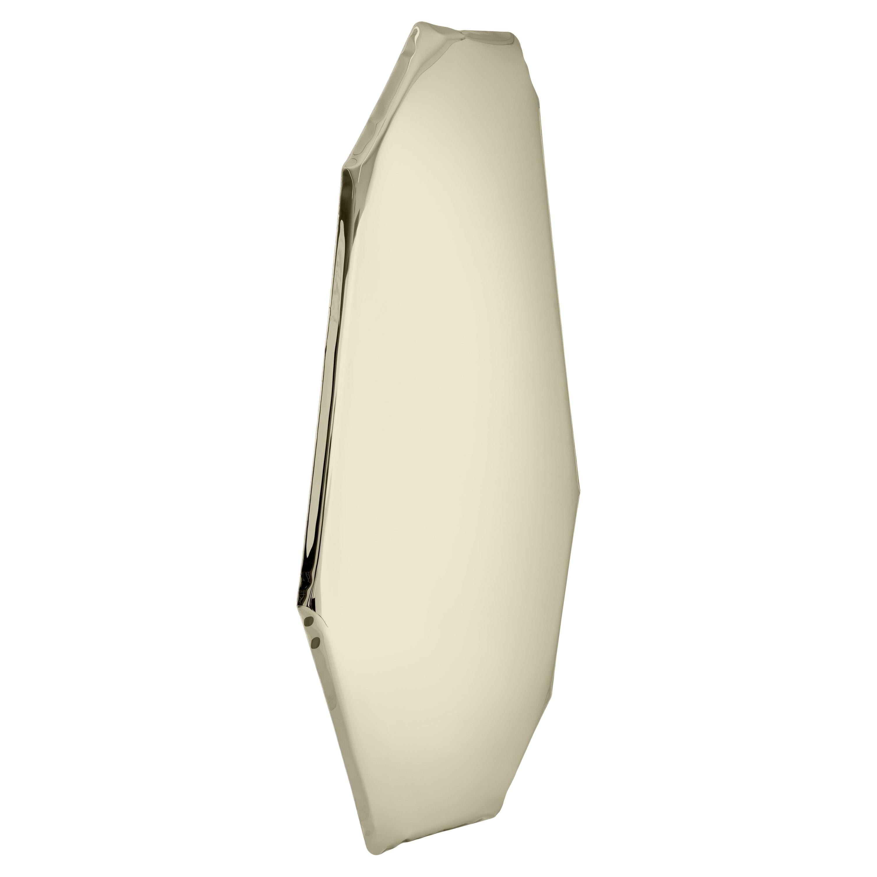 Tafla C1 Polished Stainless Steel Light Gold Color Wall Mirror by Zieta